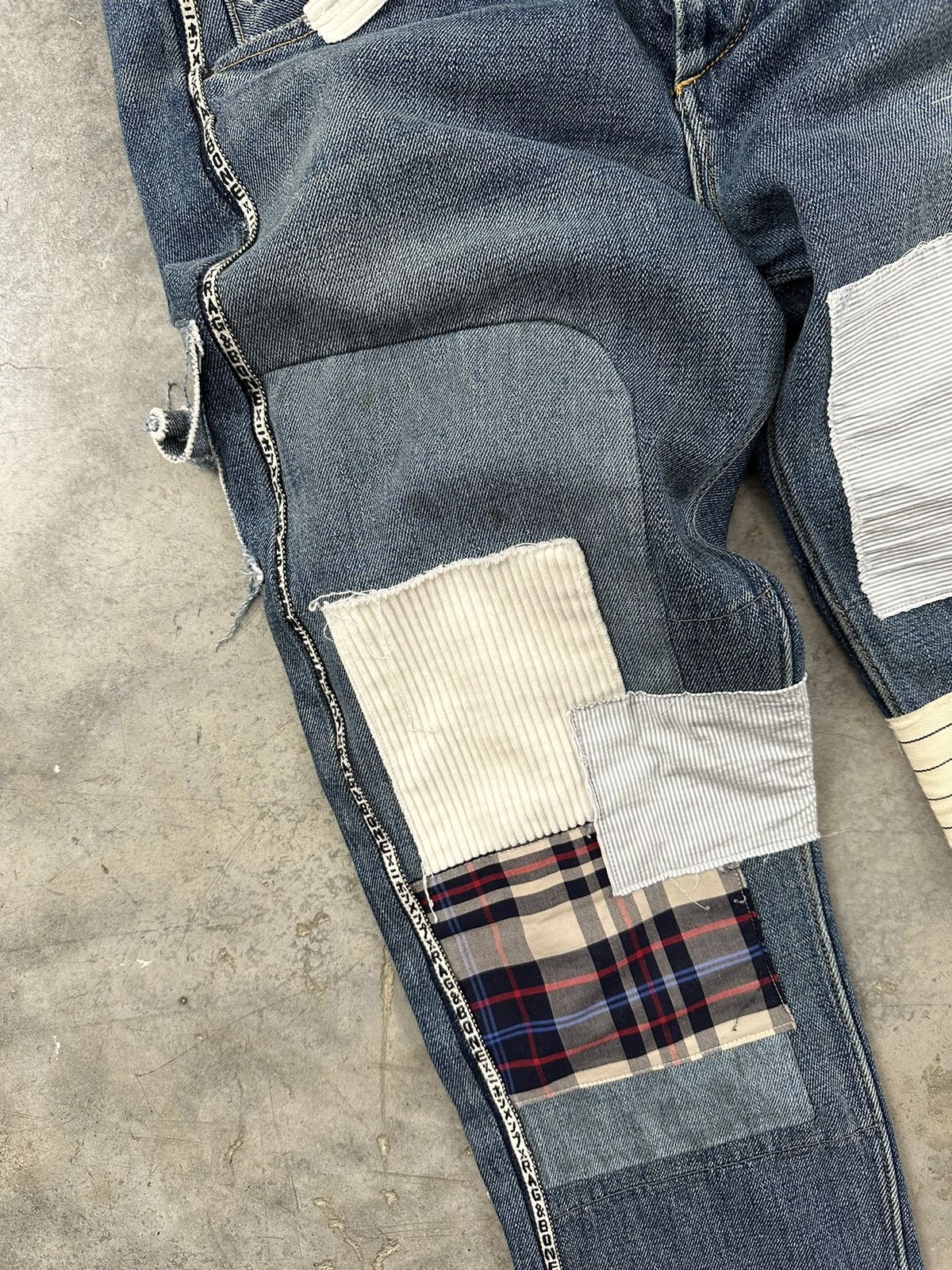 Rag & Bone Rag and Bone Patchwork Crust + Piping Logo Raw Hem Denim 30 Size US 30 / EU 46 - 3 Thumbnail