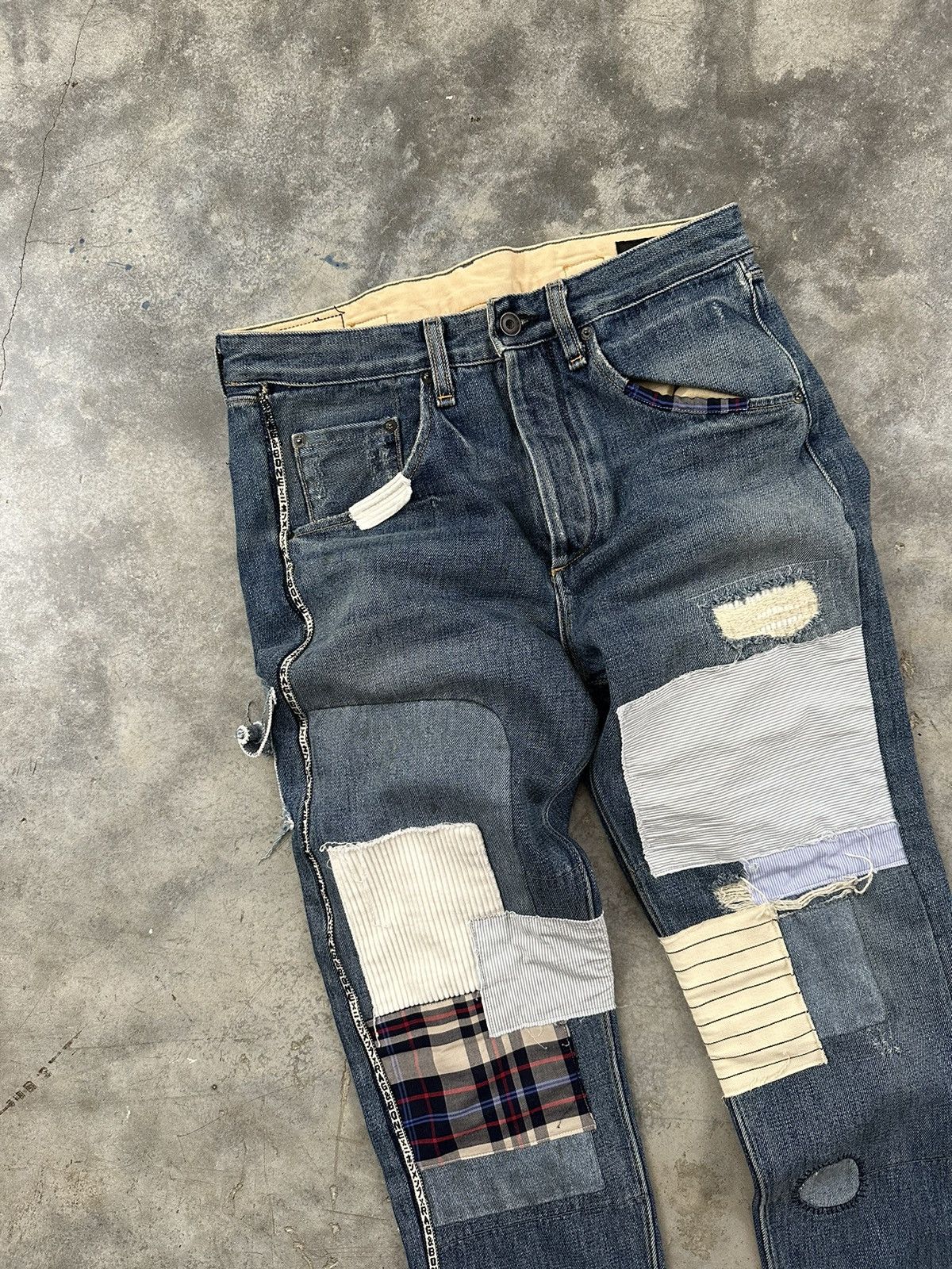 Rag & Bone Rag and Bone Patchwork Crust + Piping Logo Raw Hem Denim 30 Size US 30 / EU 46 - 2 Thumbnail