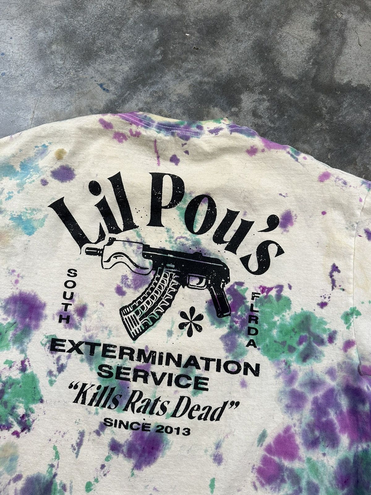 G59 Records Pouya Lil Pou's Extermination Service Kill Rats Tie Dye Tee Size US XL / EU 56 / 4 - 3 Thumbnail