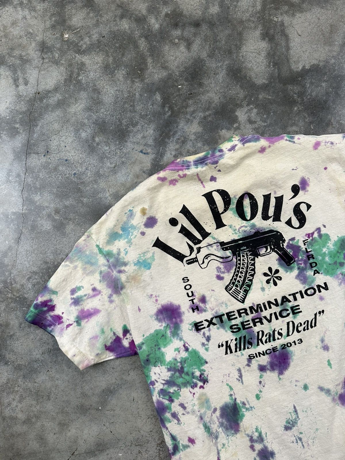 G59 Records Pouya Lil Pou's Extermination Service Kill Rats Tie Dye Tee Size US XL / EU 56 / 4 - 2 Thumbnail