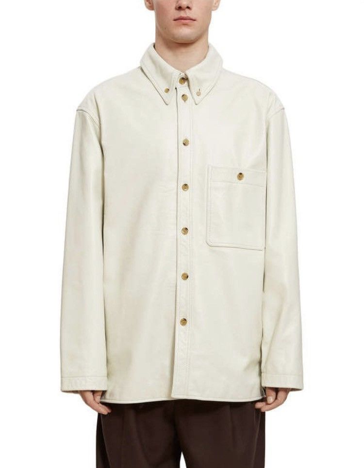 Lemaire White Leather Shirt/Jacket Size US M / EU 48-50 / 2 - 6 Thumbnail