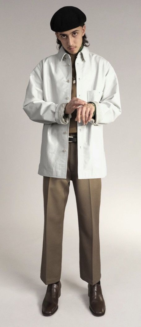Lemaire White Leather Shirt/Jacket Size US M / EU 48-50 / 2 - 7 Thumbnail