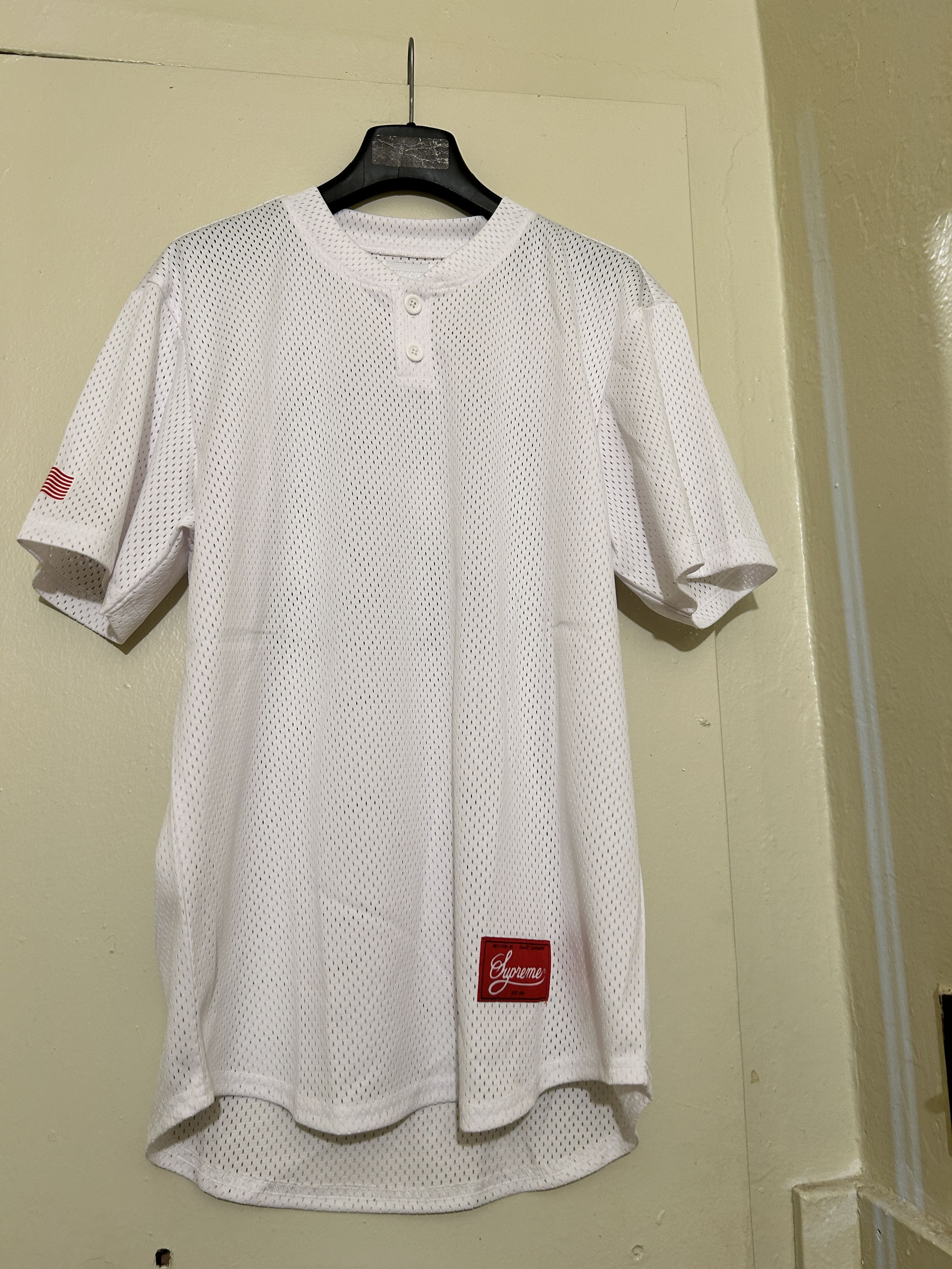 Supreme Supreme Baseball Henley White jersey mesh 2014 S/S Size US M / EU 48-50 / 2 - 2 Thumbnail
