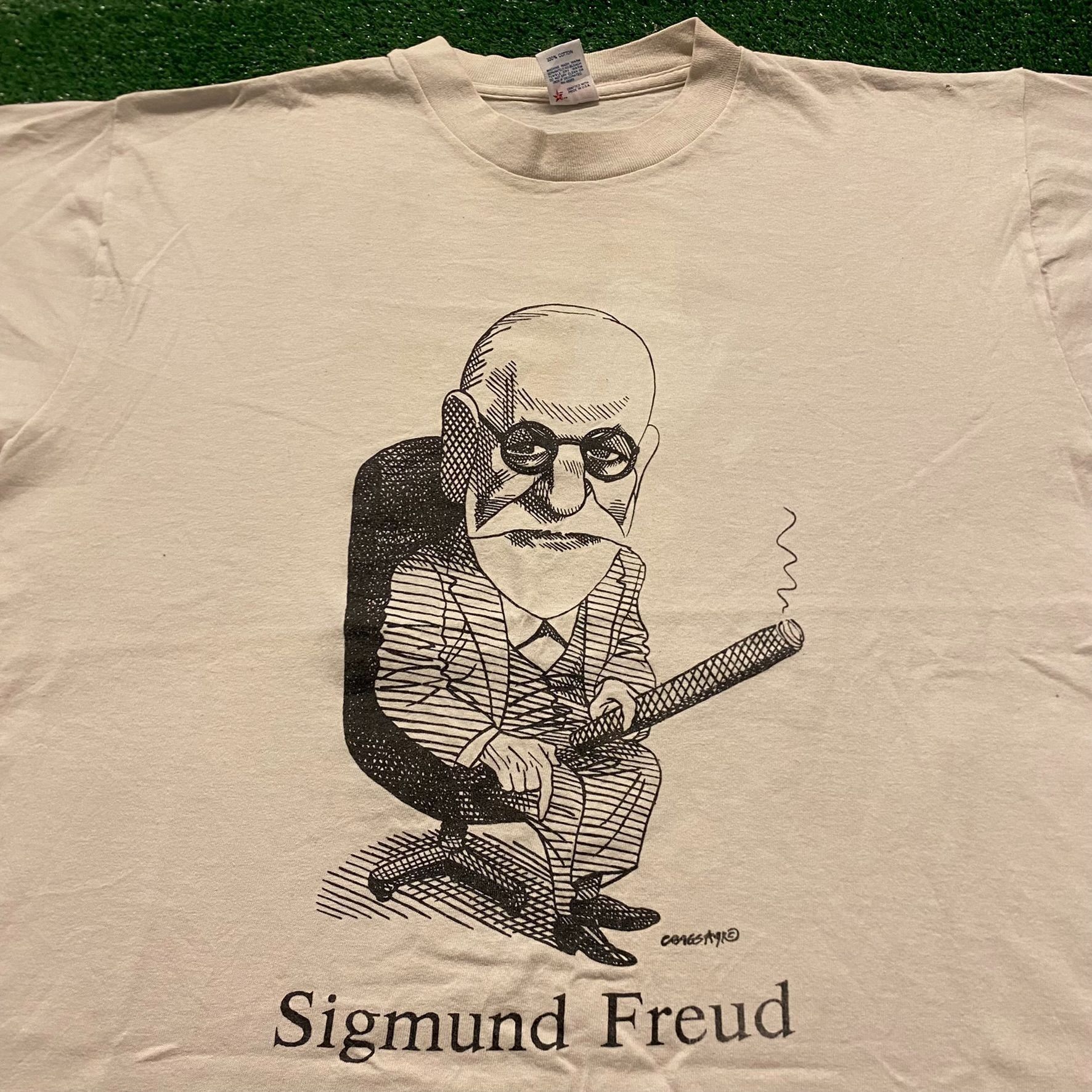Vintage Sigmund Freud Psychology Vintage 90s T-Shirt Size US L / EU 52-54 / 3 - 2 Thumbnail