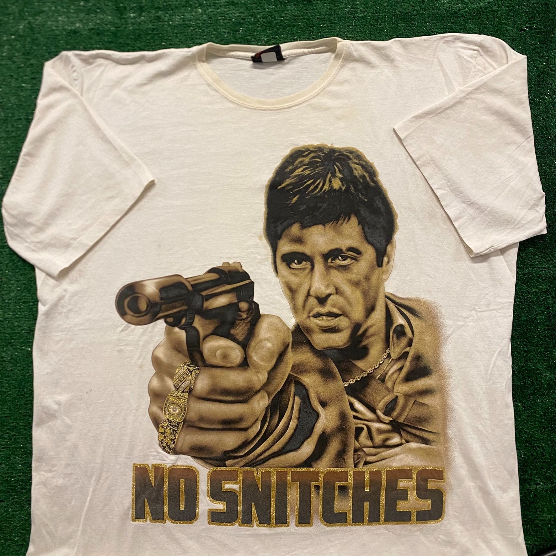 Vintage Scarface No Snitches Vintage 90s Movie T-Shirt Size US XXL / EU 58 / 5 - 1 Thumbnail