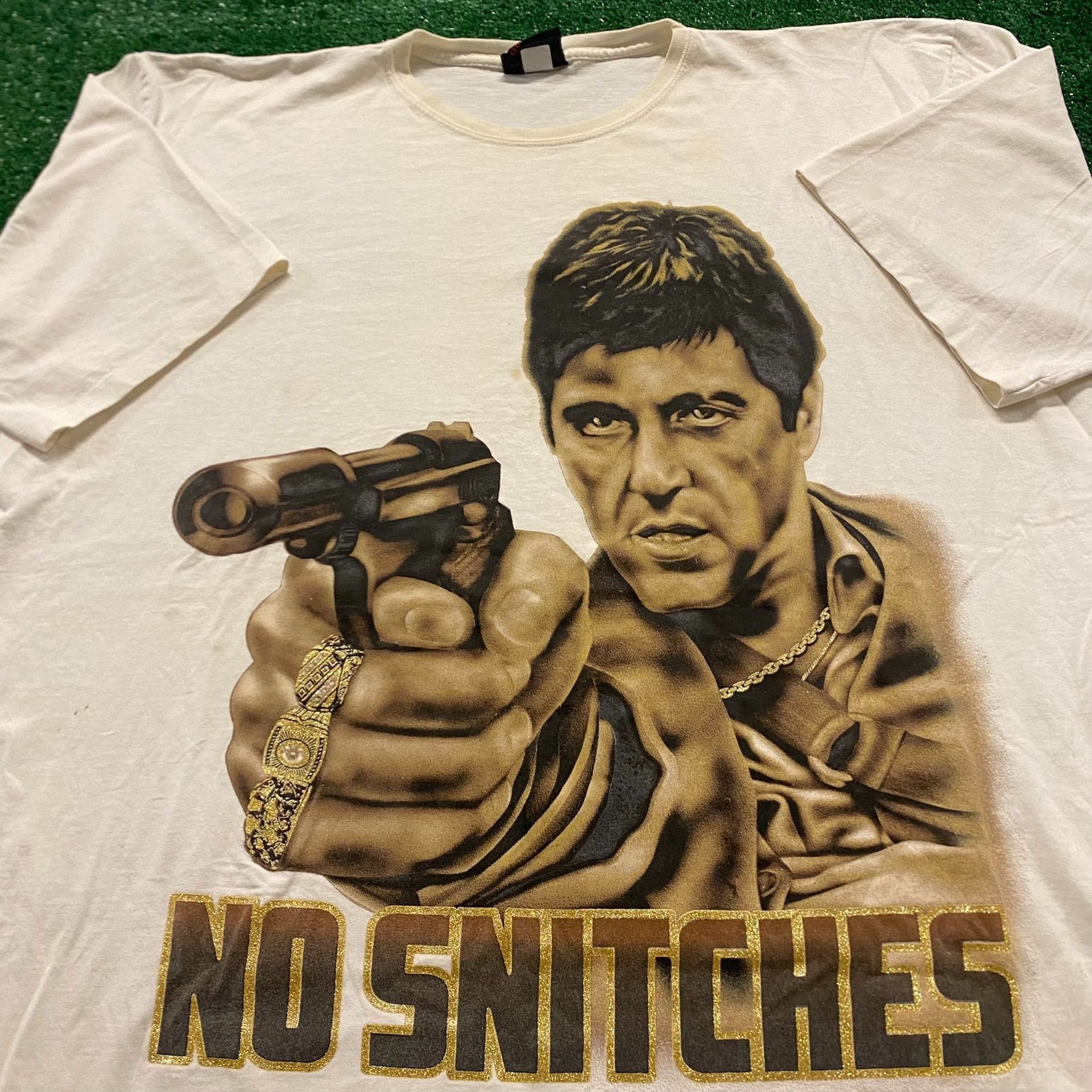 Vintage Scarface No Snitches Vintage 90s Movie T-Shirt Size US XXL / EU 58 / 5 - 2 Thumbnail