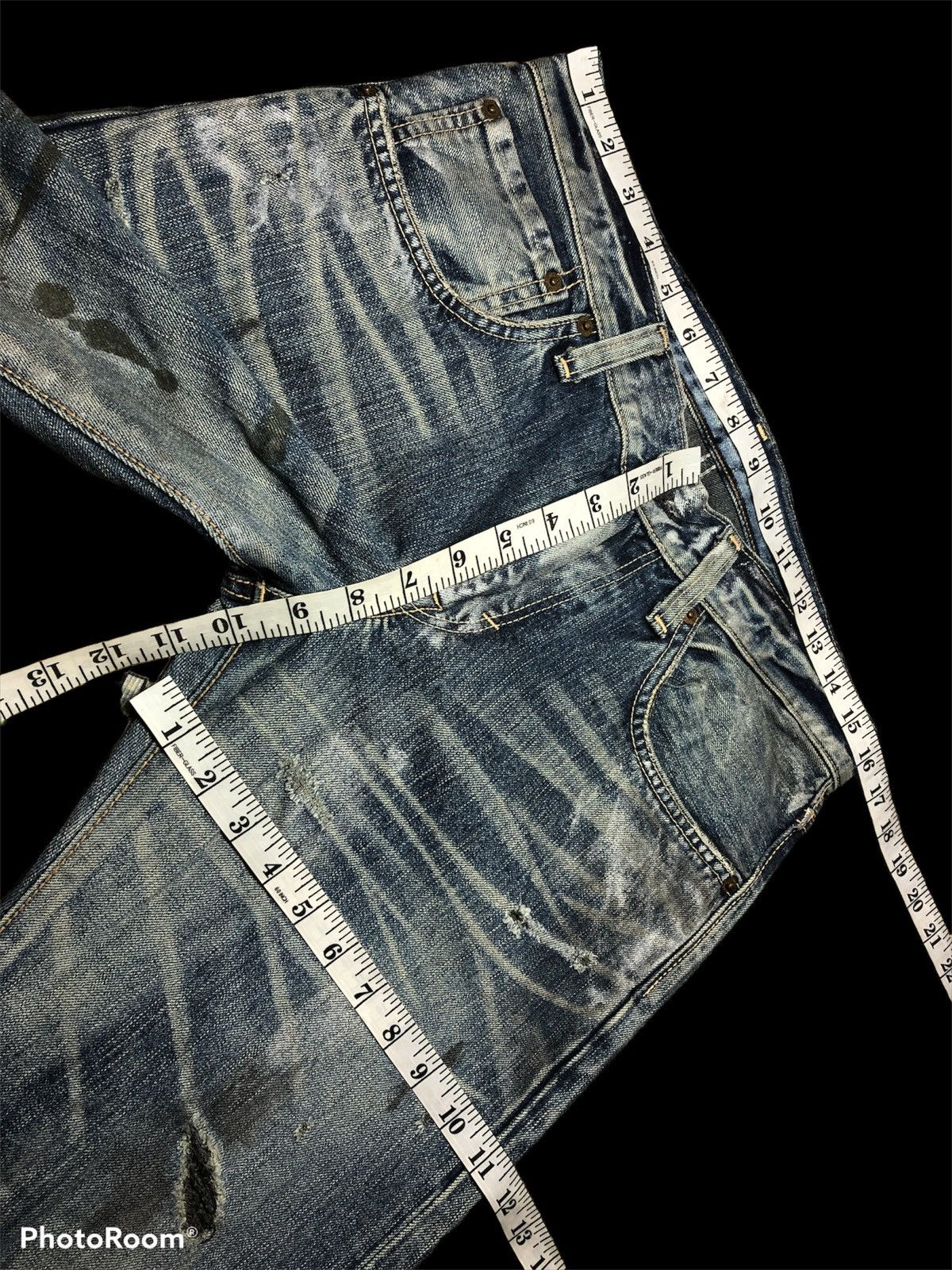 Edwin SICK⚡️⚡️EDWIN 503RV PAINTED DIRTY STYLE DISTRESSED DENIM Size US 32 / EU 48 - 7 Thumbnail