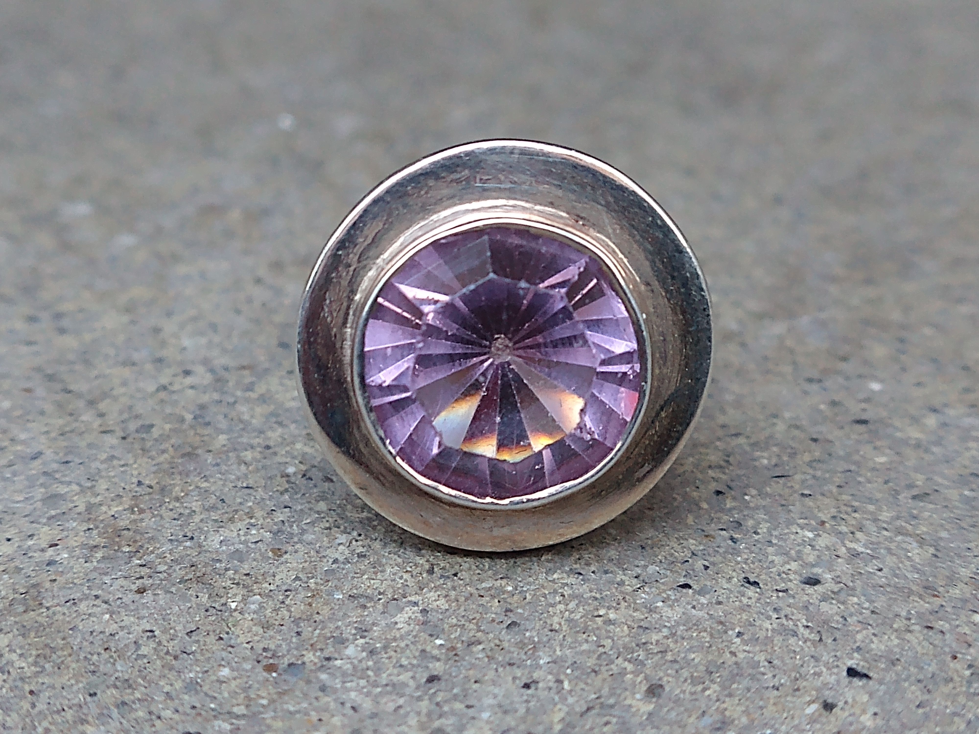 Jewelry × Sterling Silver Sterling Silver Ring Size 8 Modern Purple CZ 10.2g Size ONE SIZE - 4 Thumbnail