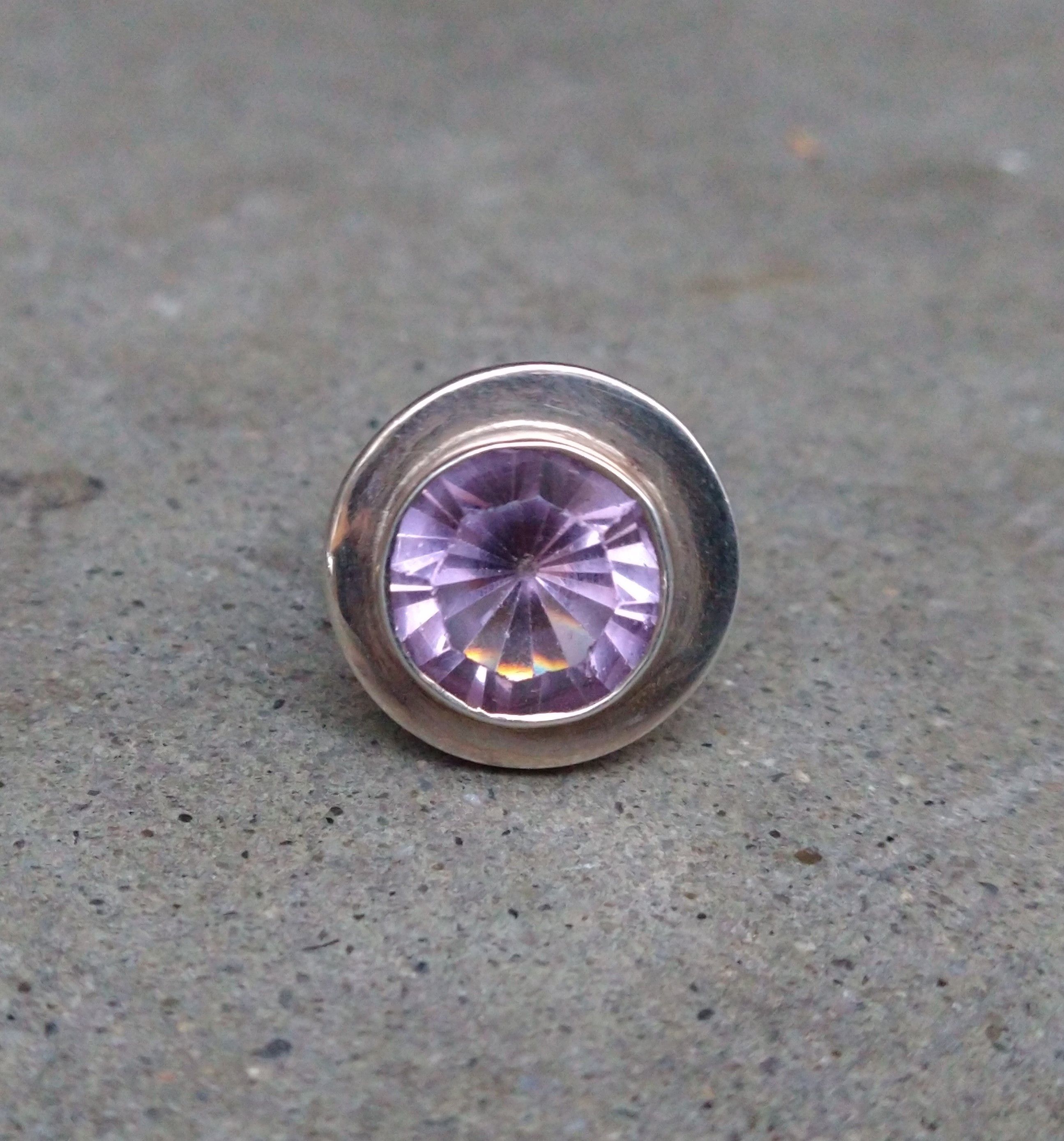 Jewelry × Sterling Silver Sterling Silver Ring Size 8 Modern Purple CZ 10.2g Size ONE SIZE - 3 Thumbnail