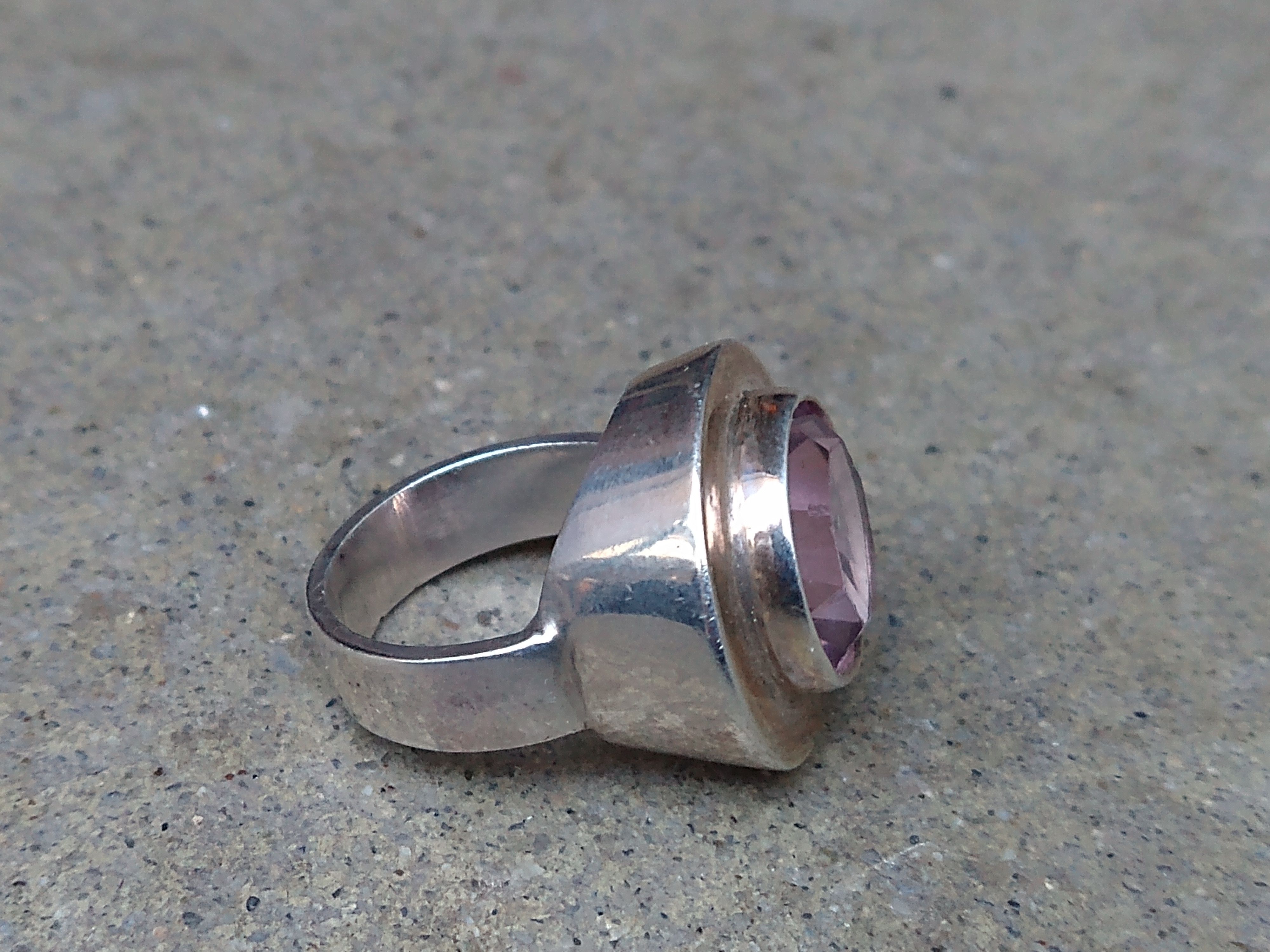 Jewelry × Sterling Silver Sterling Silver Ring Size 8 Modern Purple CZ 10.2g Size ONE SIZE - 5 Thumbnail