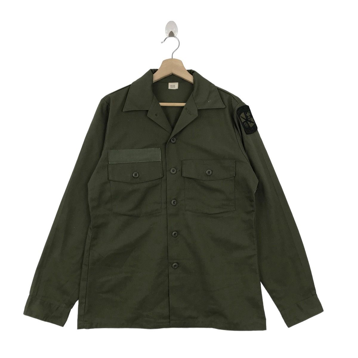 Vintage 80s J.H. RUTTER Rex Mfg. Co. Shirt Ls Shirt Military