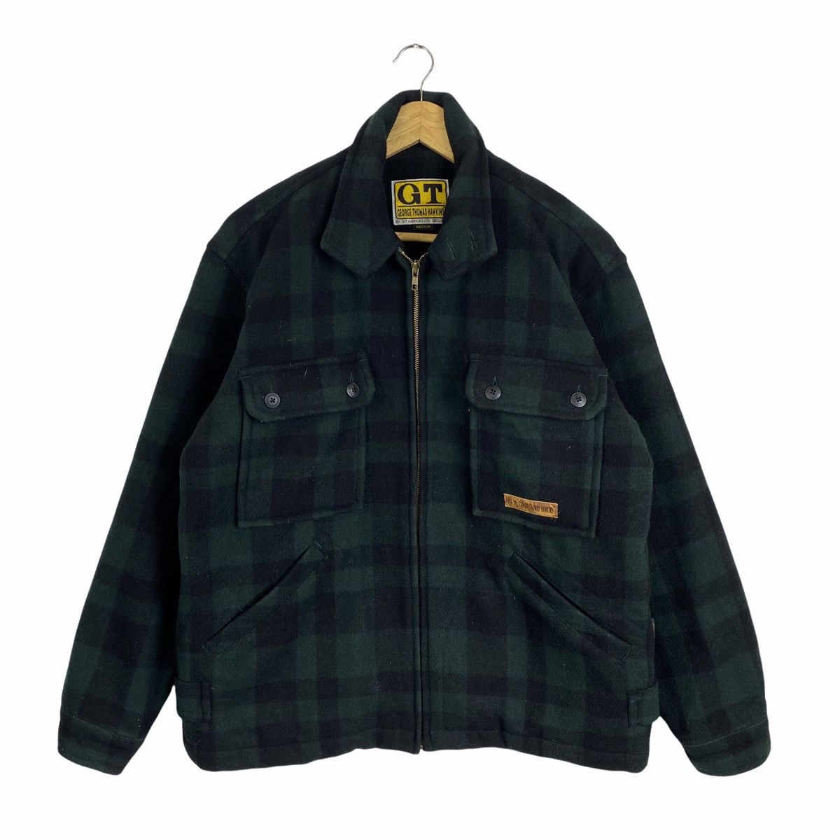 Vintage Vintage GEORGE THOMAS HAWKINS Checkered Tartan Wool Jacket Size US M / EU 48-50 / 2 - 1 Thumbnail