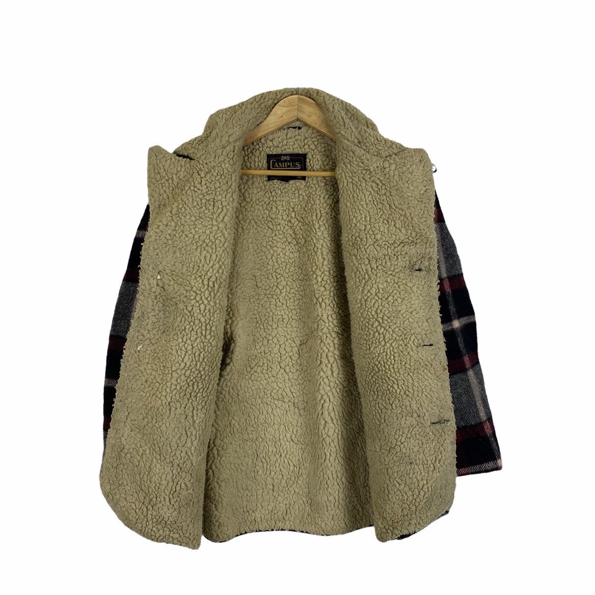 Vintage Vintage CAMPUS Outerwear Usa Checkered Wool Sherpa Jacket Size US M / EU 48-50 / 2 - 3 Thumbnail