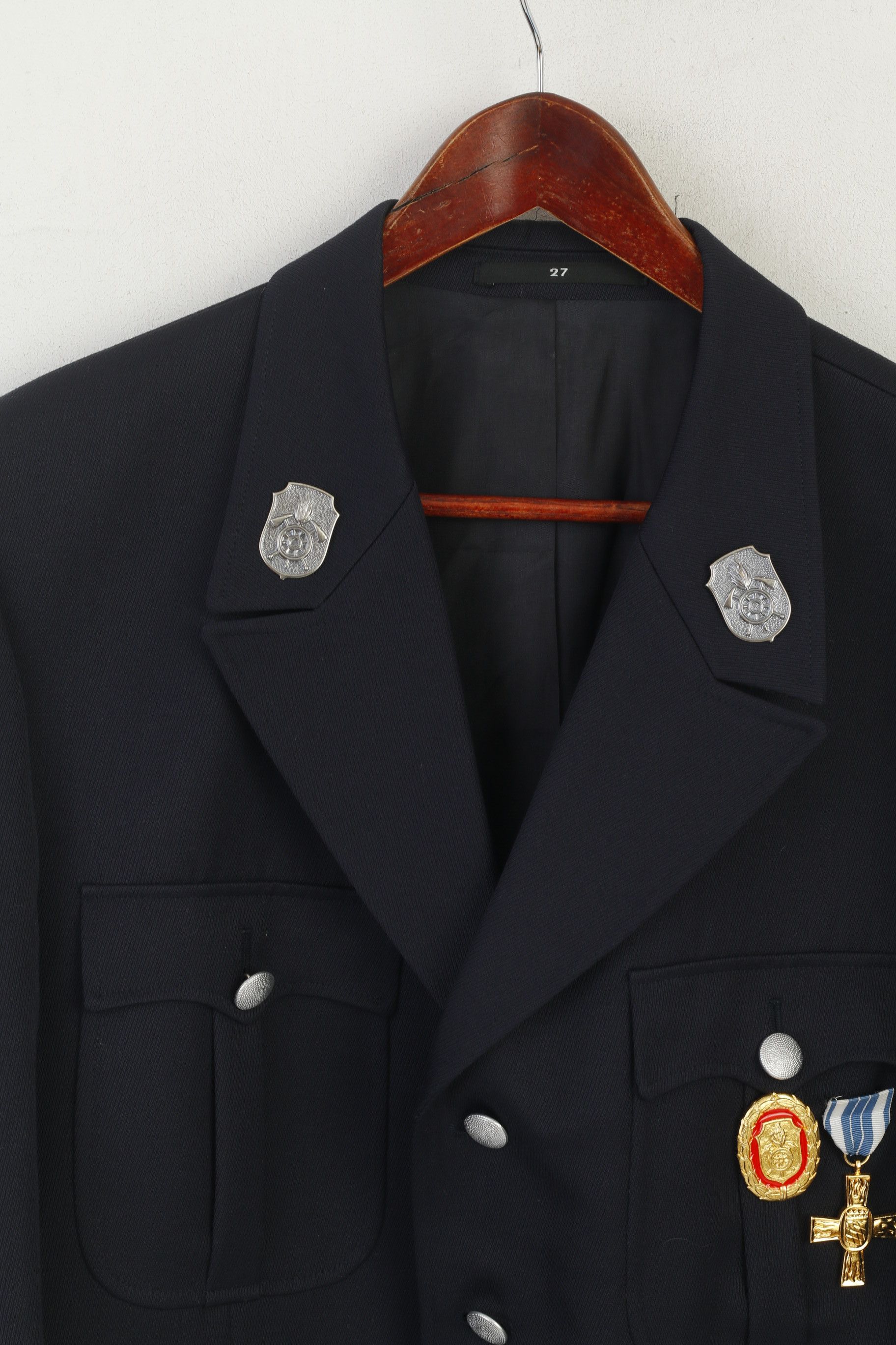 Vintage Ziegler Men 40 27 Blazer Navy Germany Fire Brigade 8211 Size 40R - 3 Thumbnail