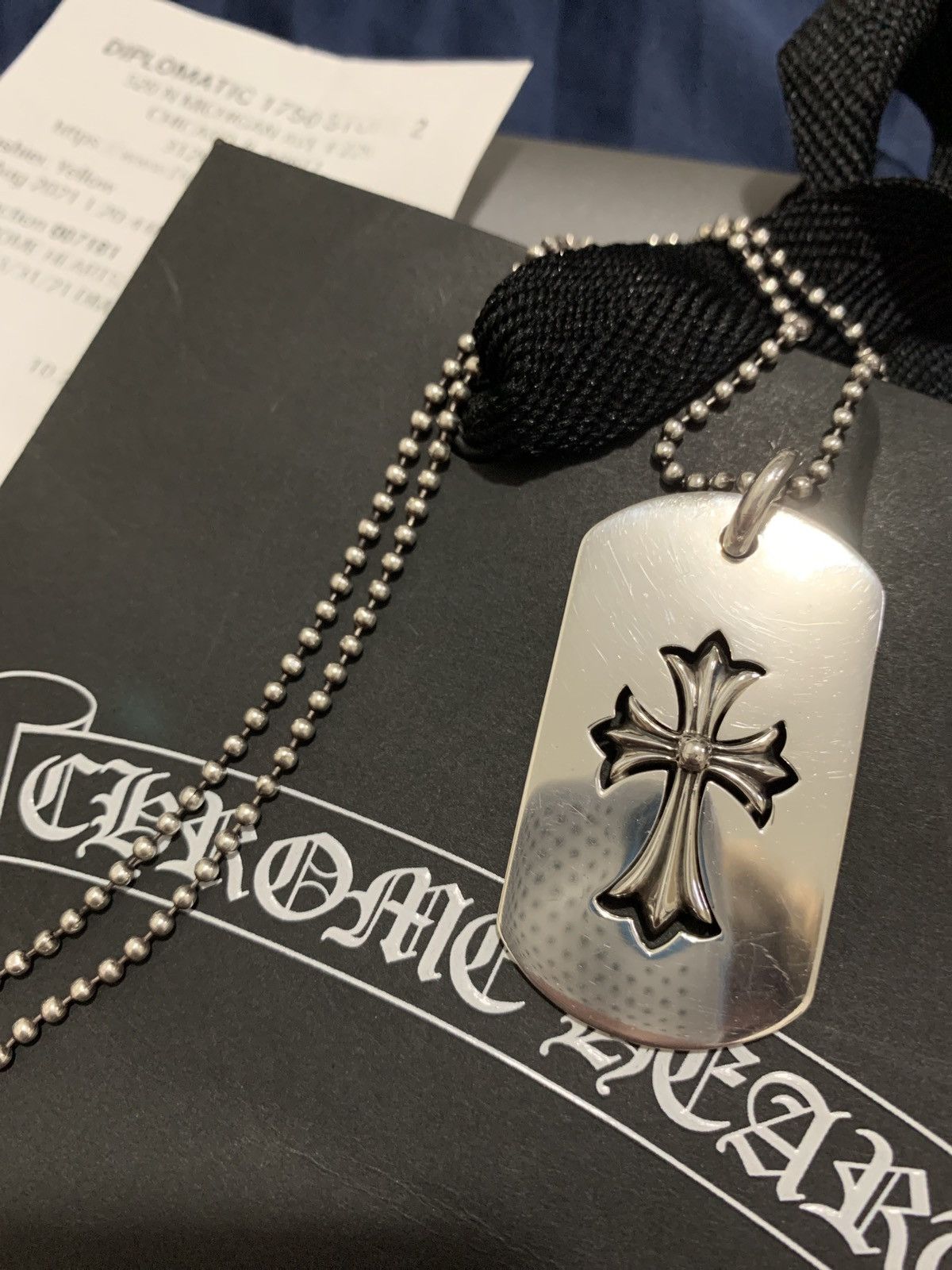 Chrome hearts deals dog tag necklace