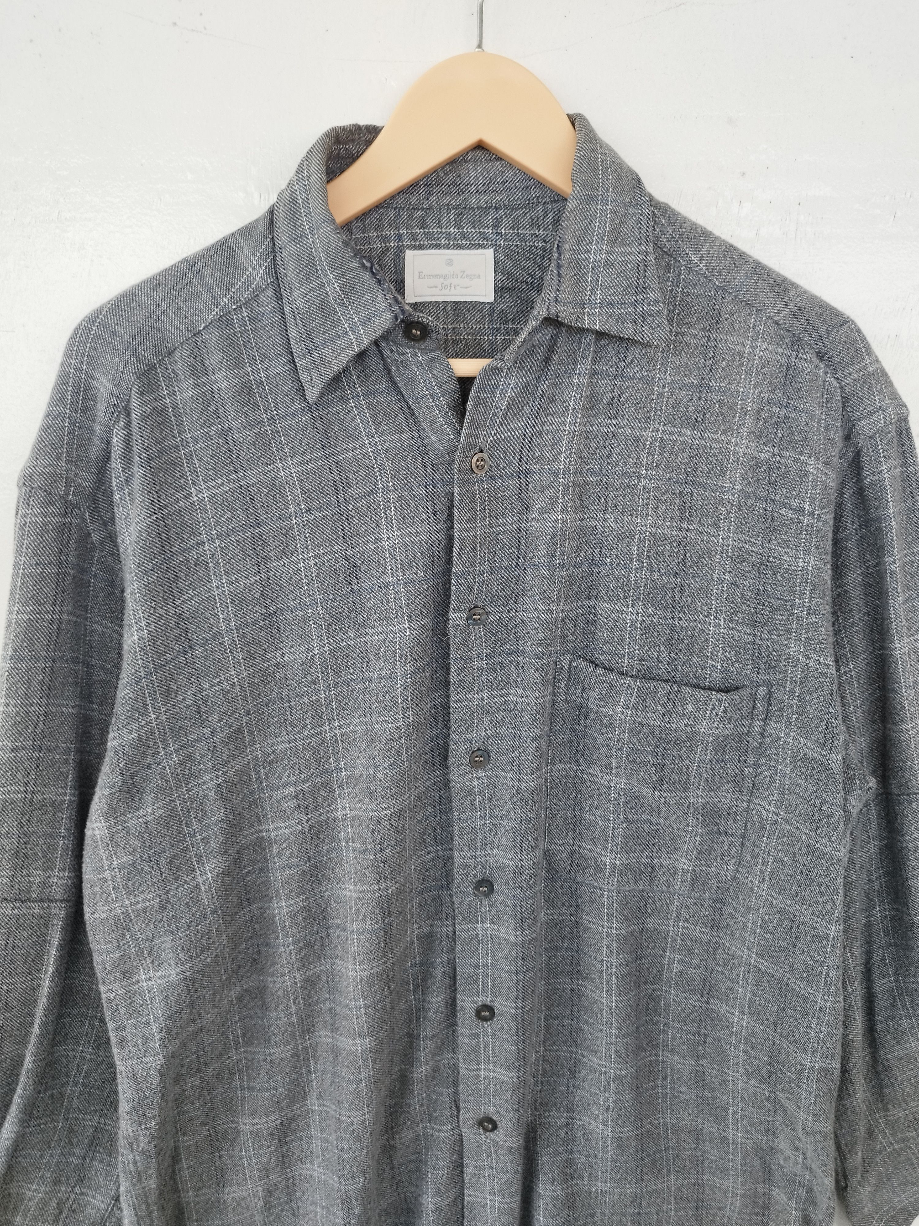 Ermenegildo Zegna 🔥 Ermenegildo Zegna Flannel shirt button up Size US L / EU 52-54 / 3 - 2 Thumbnail