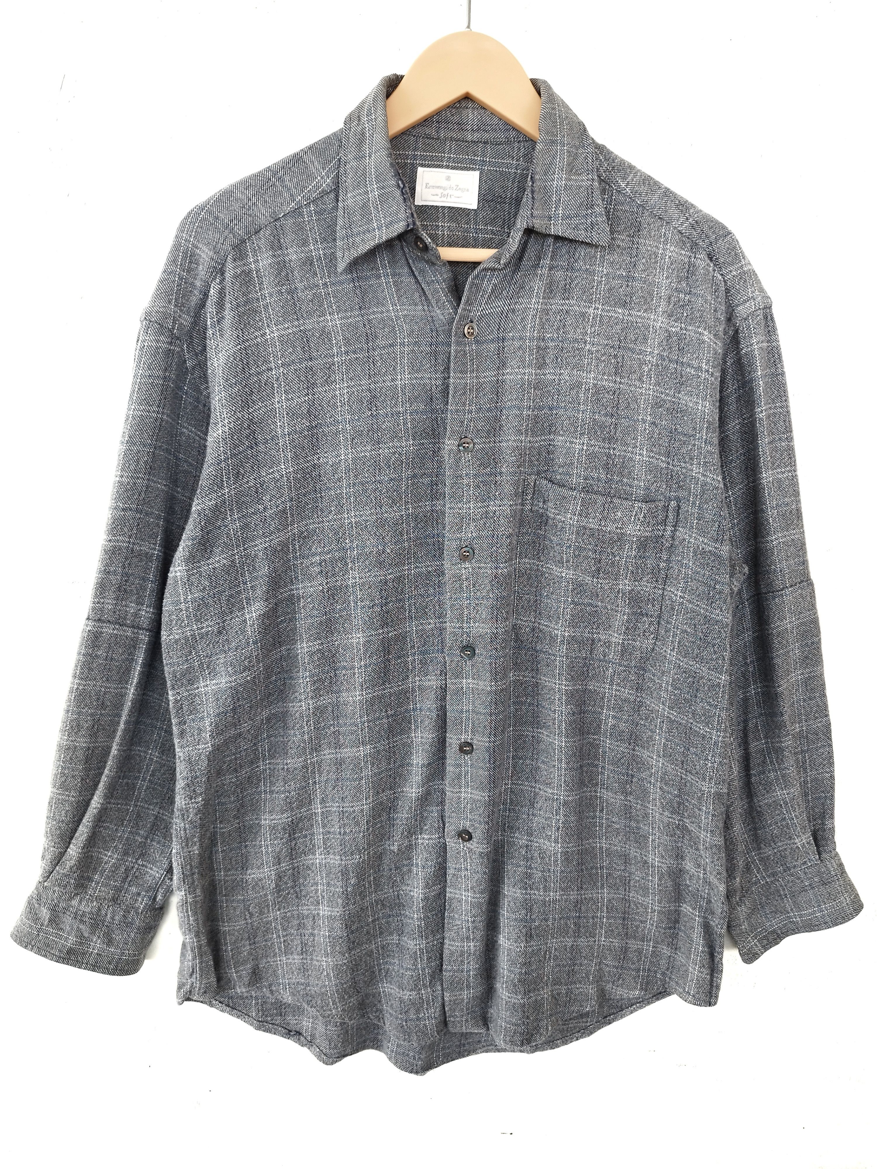 Ermenegildo Zegna 🔥 Ermenegildo Zegna Flannel shirt button up Size US L / EU 52-54 / 3 - 1 Thumbnail