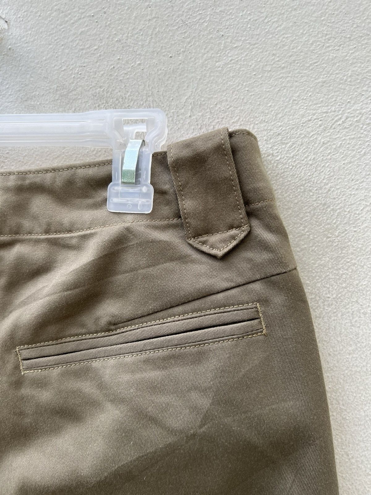Vintage Love & Peace Japan Olive Green Curve Leg Chinos Trouser Pant Size US 31 - 15 Thumbnail