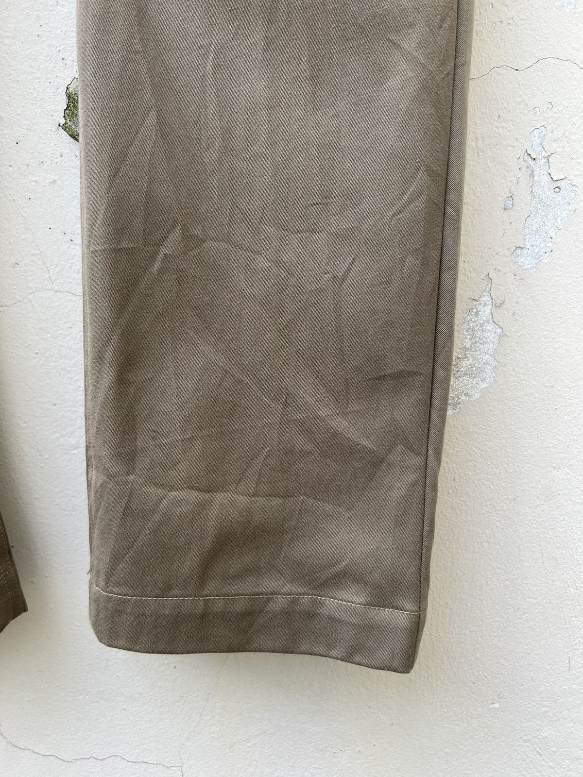 Vintage Love & Peace Japan Olive Green Curve Leg Chinos Trouser Pant Size US 31 - 9 Thumbnail