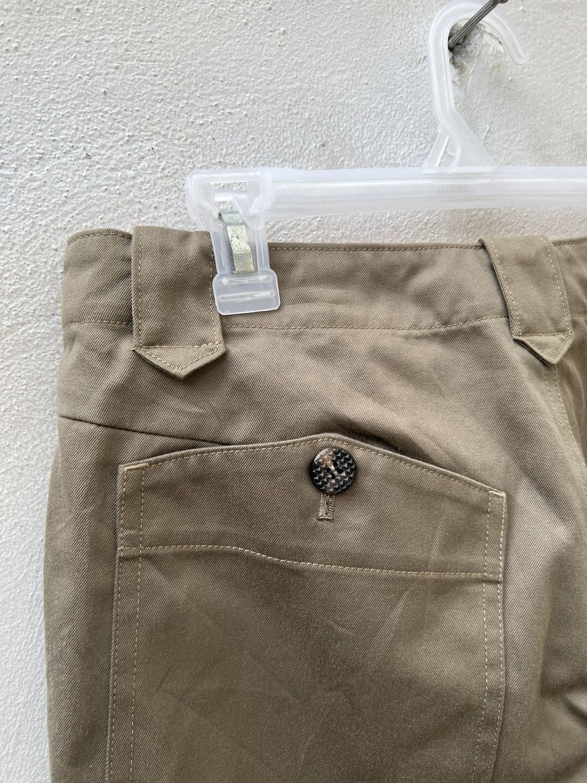 Vintage Love & Peace Japan Olive Green Curve Leg Chinos Trouser Pant Size US 31 - 12 Thumbnail