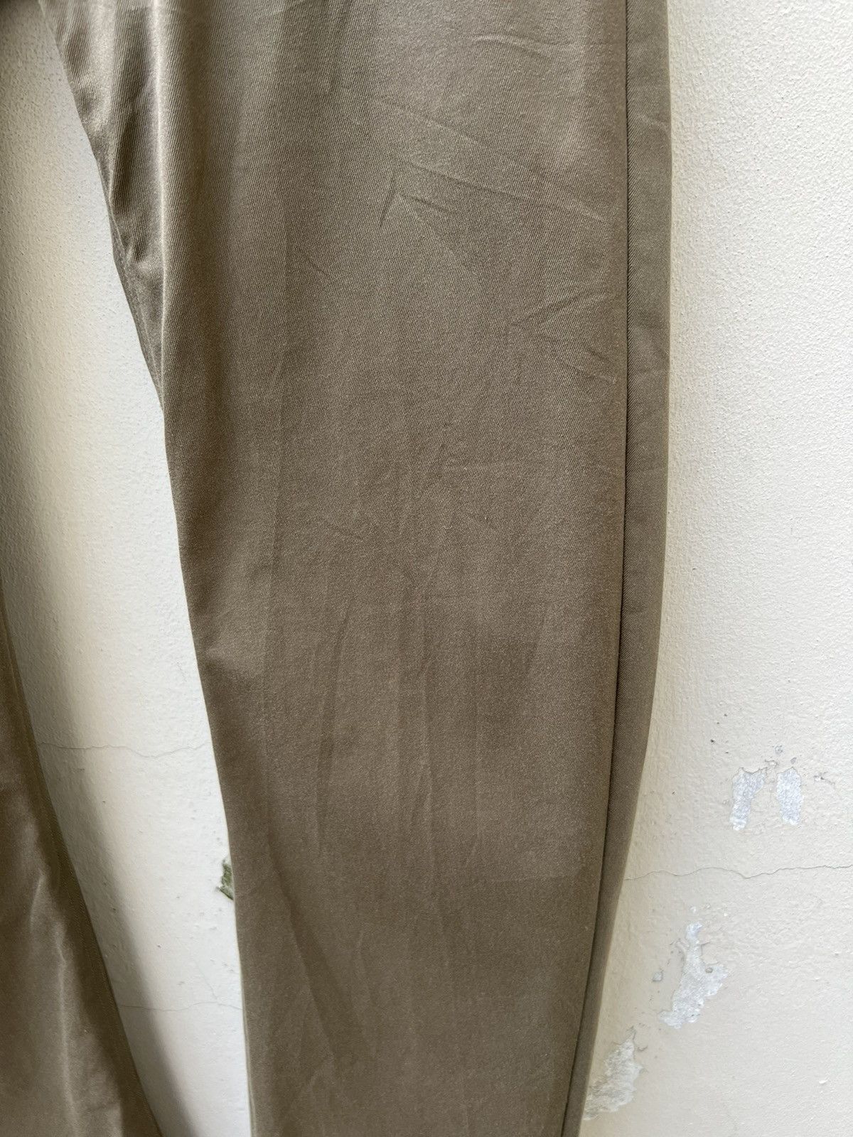 Vintage Love & Peace Japan Olive Green Curve Leg Chinos Trouser Pant Size US 31 - 8 Thumbnail