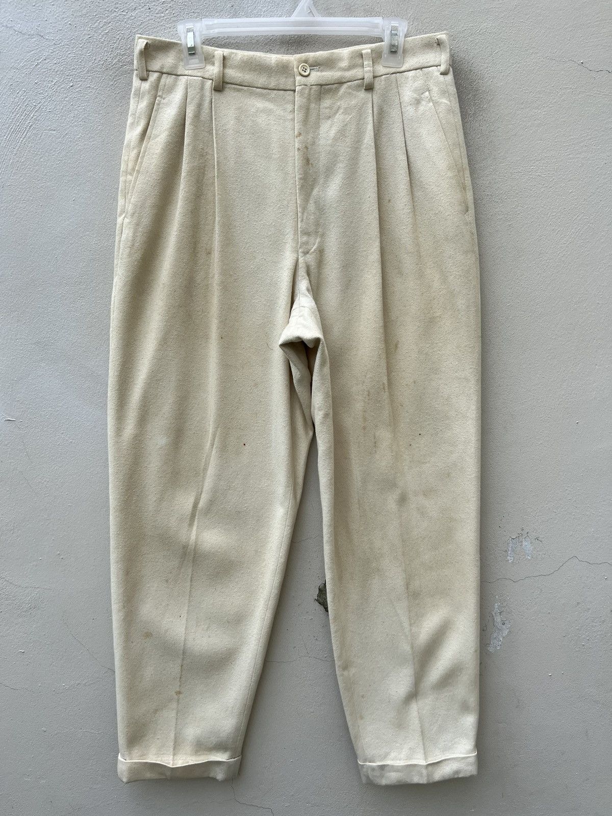 Comme des Garcons Homme Plus VTG 1994 CDGHP Baggy Gabardine Dirty Trashed Trouser Pant Size US 31 - 6 Thumbnail