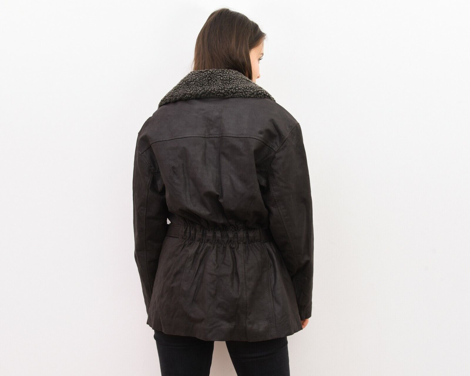 Arizona Jean Co. × Vintage S Suede Biker Jacket Leather Removable Sherpa Collar Belt Size S / US 4 / IT 40 - 4 Thumbnail
