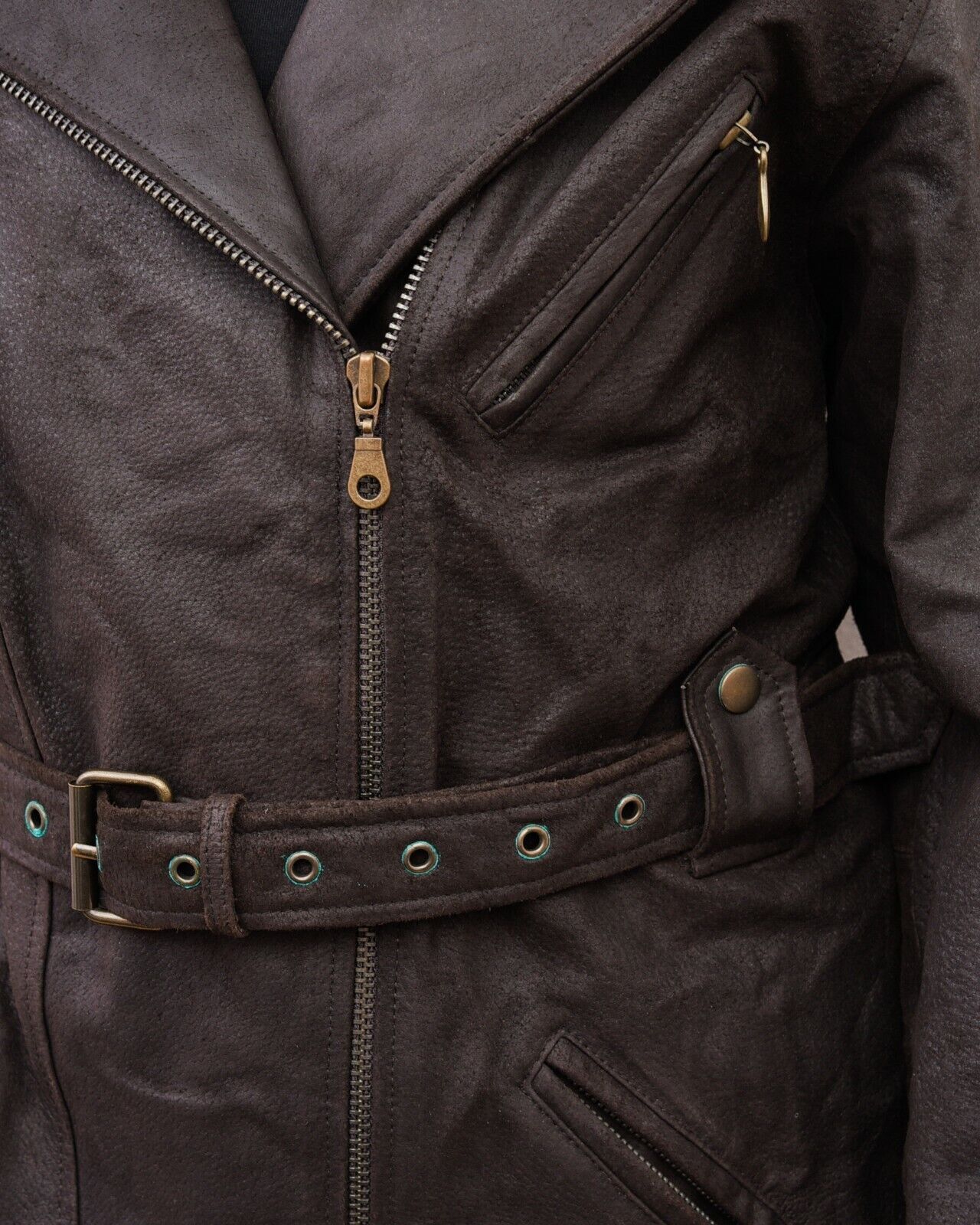 Arizona Jean Co. × Vintage S Suede Biker Jacket Leather Removable Sherpa Collar Belt Size S / US 4 / IT 40 - 6 Thumbnail