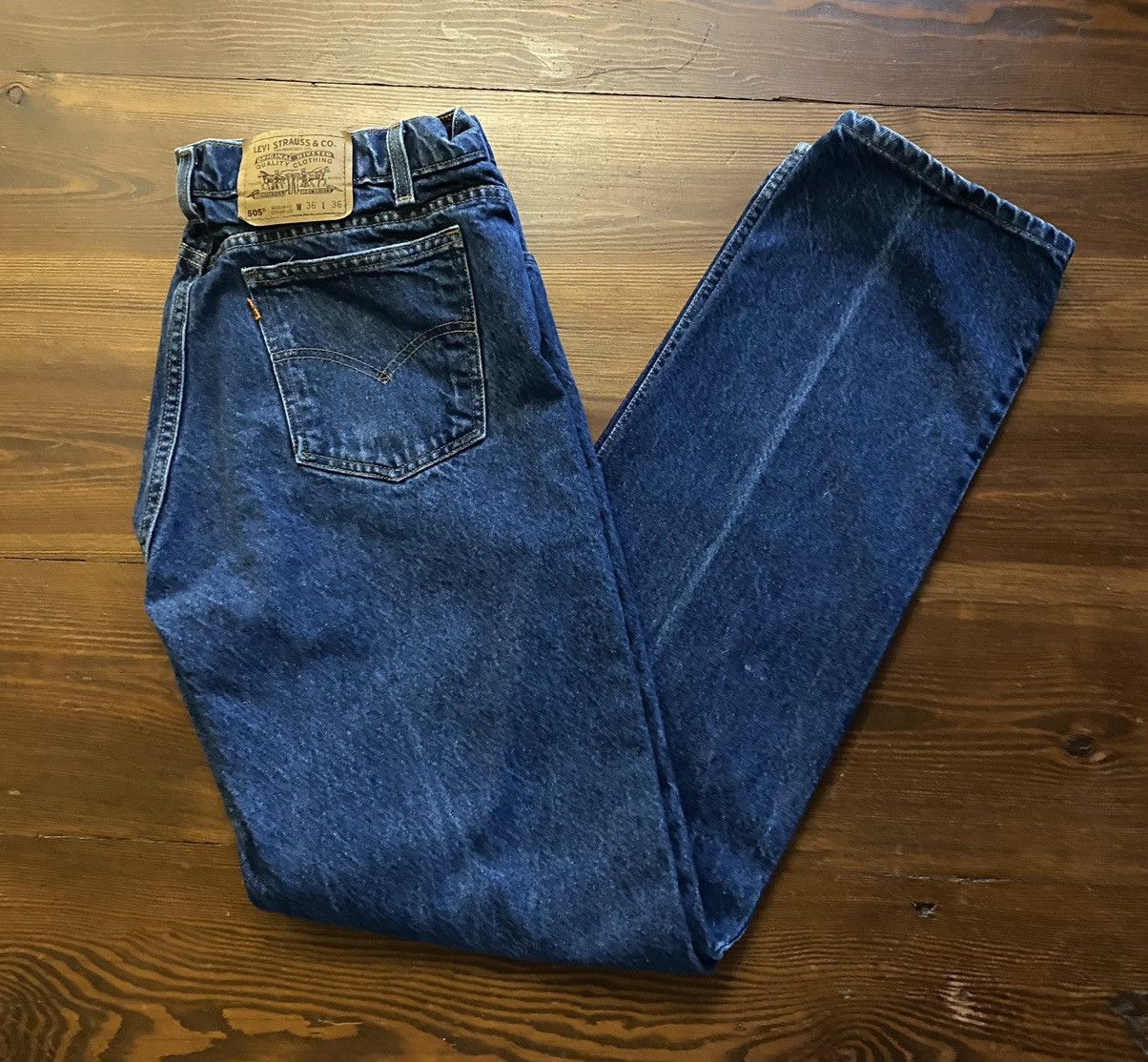 Levi's Vintage ‘96 Levi’s Orange Tab 505 Regular Fit 34x34 Size US 34 / EU 50 - 1 Thumbnail