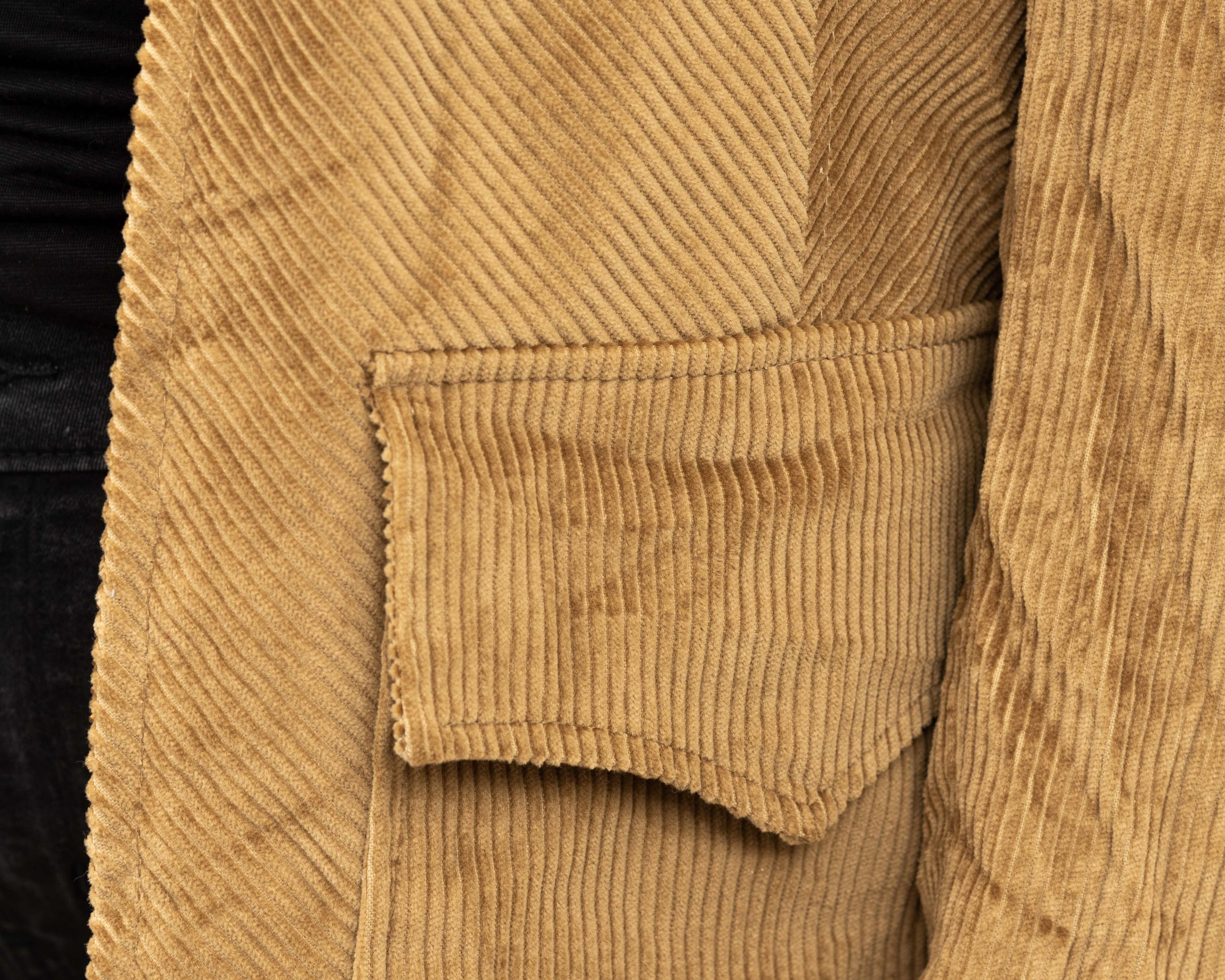 Other × Vintage Corduroy Jacket Faux Fur Lining Over Coat Cords Warm Zip Up Size M / US 6-8 / IT 42-44 - 5 Thumbnail