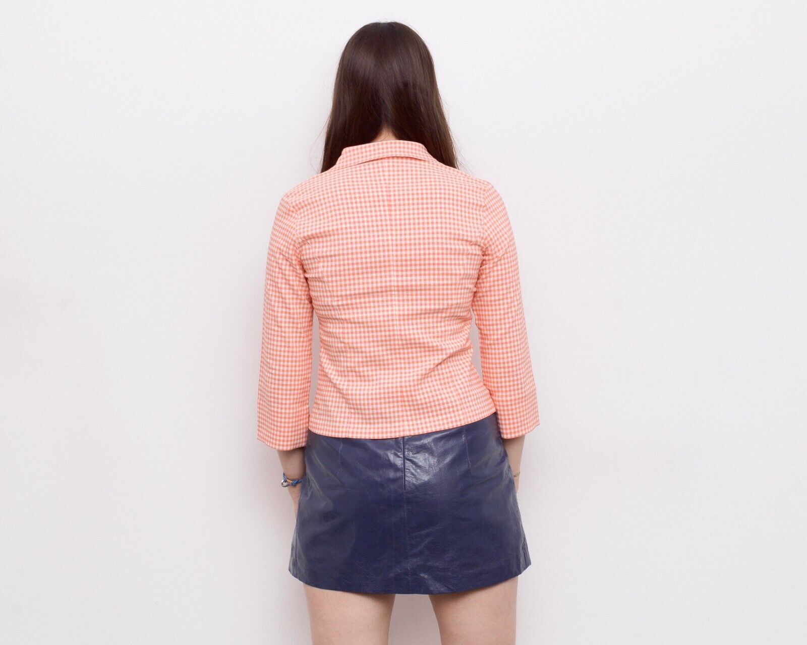 Other × Vintage Women Checkerboard Check Blouse Shirt Blouse Zip 70's Jacket Size M / US 6-8 / IT 42-44 - 5 Thumbnail