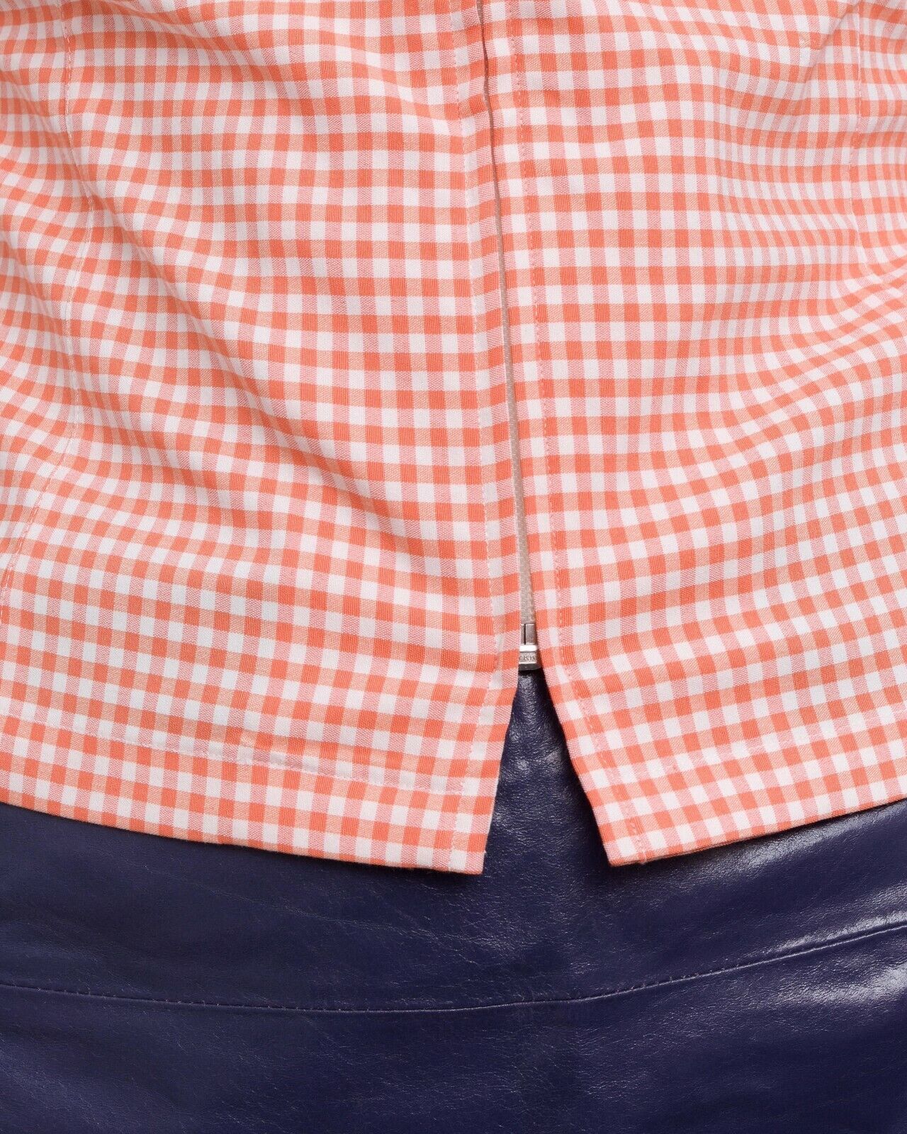 Other × Vintage Women Checkerboard Check Blouse Shirt Blouse Zip 70's Jacket Size M / US 6-8 / IT 42-44 - 4 Thumbnail