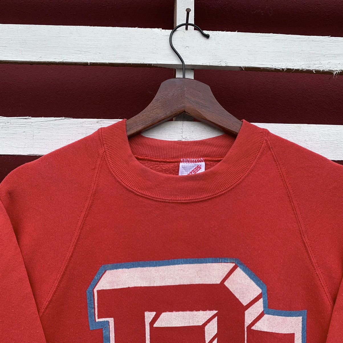 Vintage Vintage 90s Jerzees PV Sweatshirt Big Logo Size US S / EU 44-46 / 1 - 4 Thumbnail