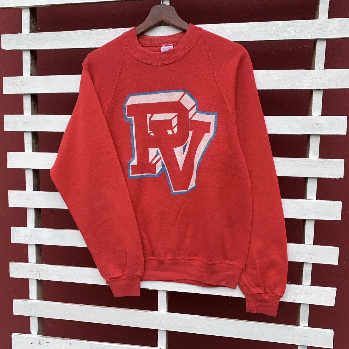 Vintage Vintage 90s Jerzees PV Sweatshirt Big Logo Size US S / EU 44-46 / 1 - 3 Thumbnail