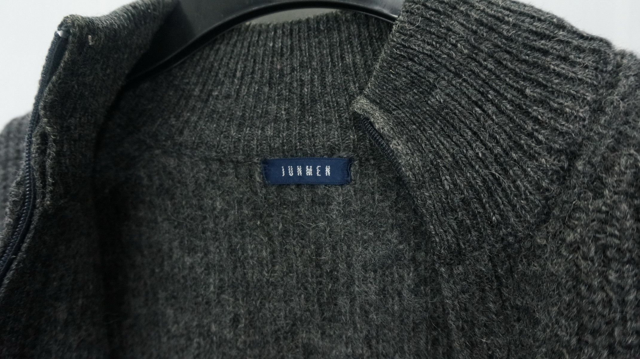 Japanese Brand Vintage JUNMEN Zipper Wool Sweater Size US M / EU 48-50 / 2 - 10 Thumbnail
