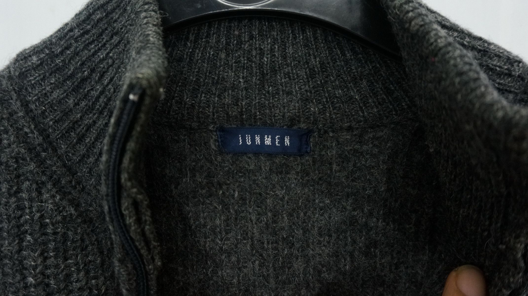 Japanese Brand Vintage JUNMEN Zipper Wool Sweater Size US M / EU 48-50 / 2 - 3 Thumbnail