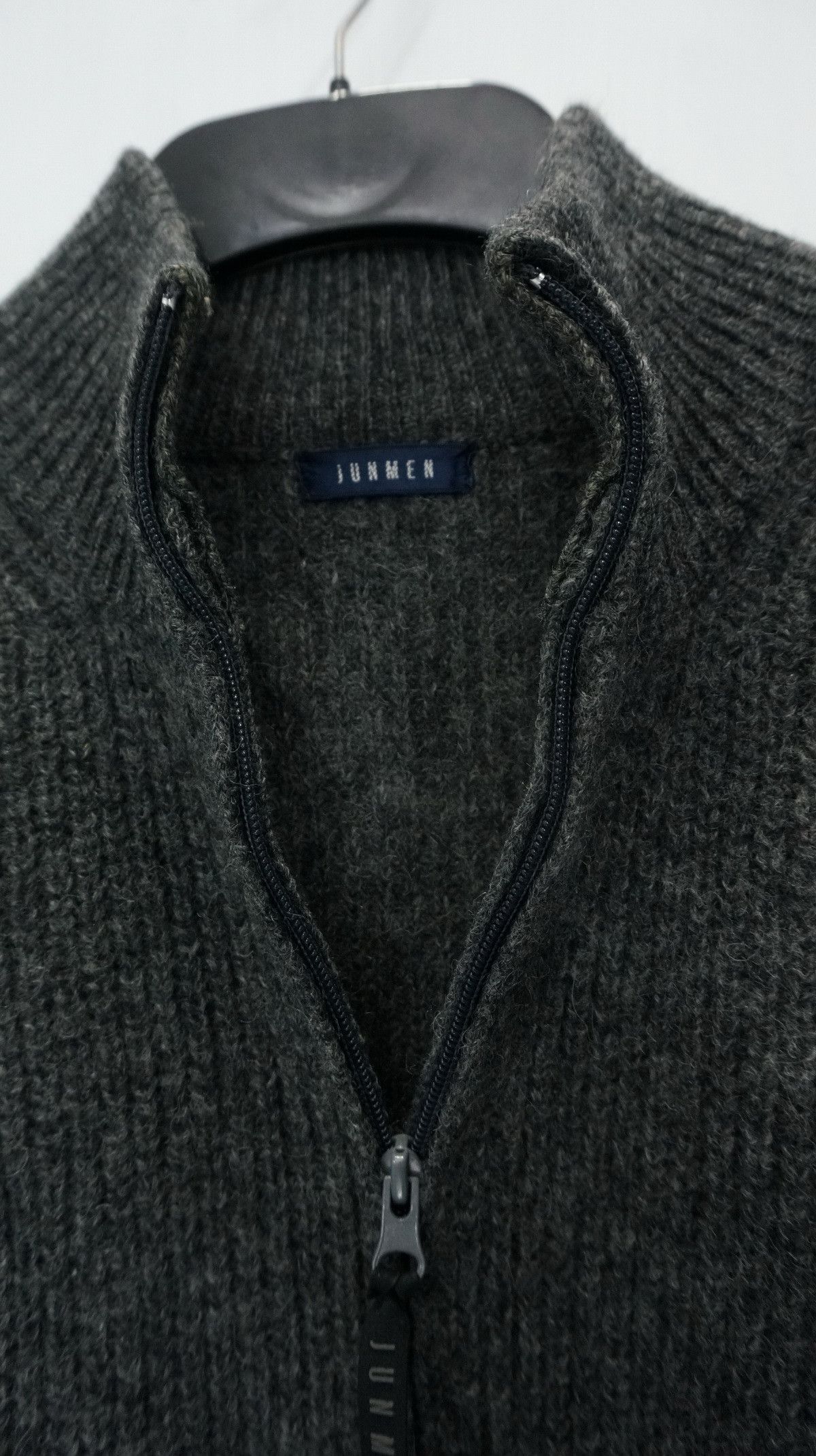 Japanese Brand Vintage JUNMEN Zipper Wool Sweater Size US M / EU 48-50 / 2 - 4 Thumbnail
