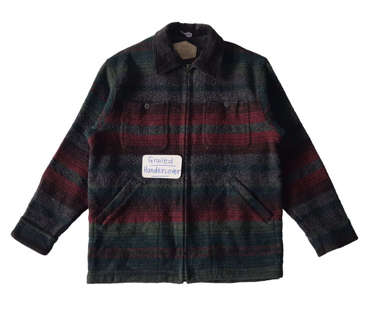 Vintage Vtg Woolrich Colourfull Stripes Wool Jacket Size US L / EU 52-54 / 3 - 1 Thumbnail