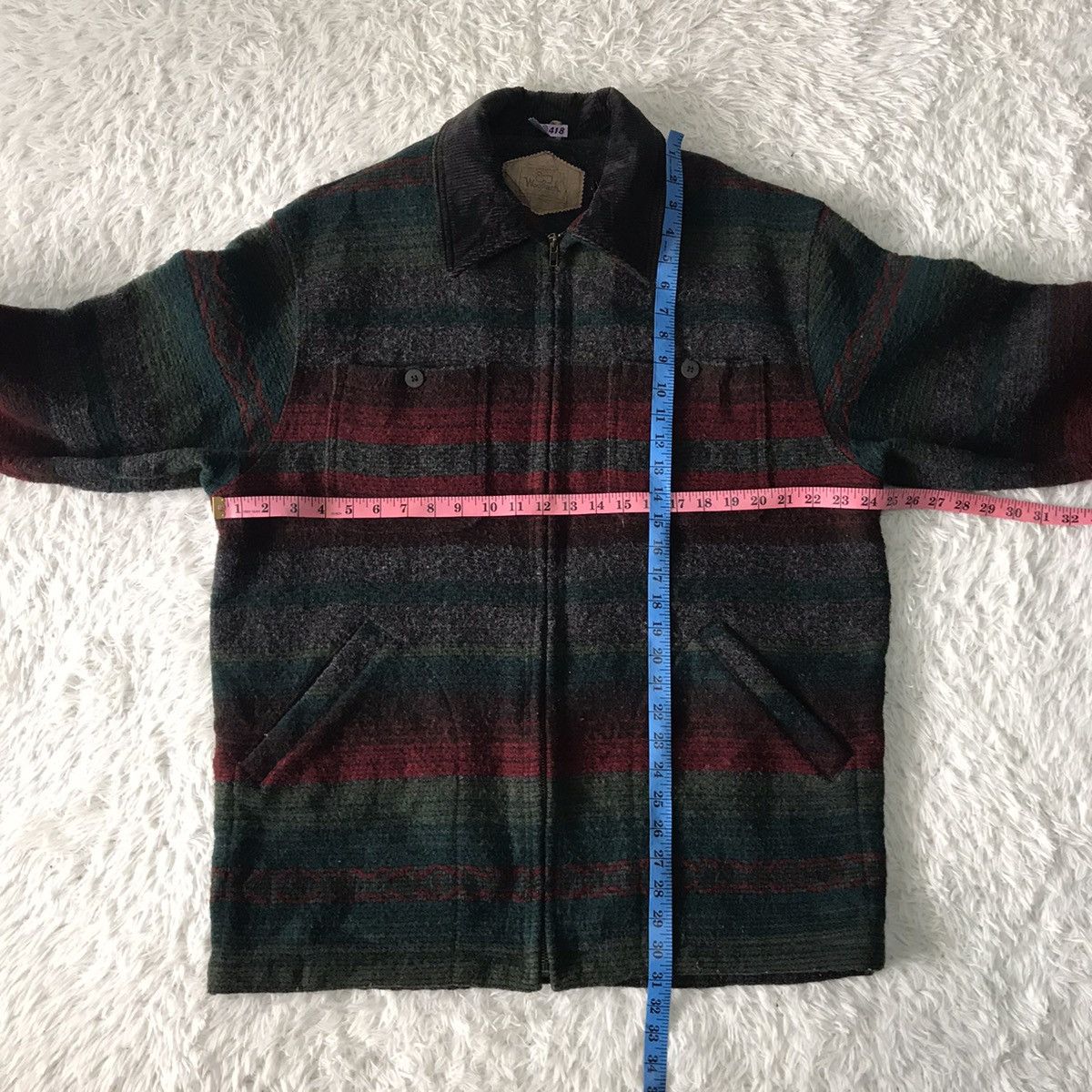 Vintage Vtg Woolrich Colourfull Stripes Wool Jacket Size US L / EU 52-54 / 3 - 12 Thumbnail