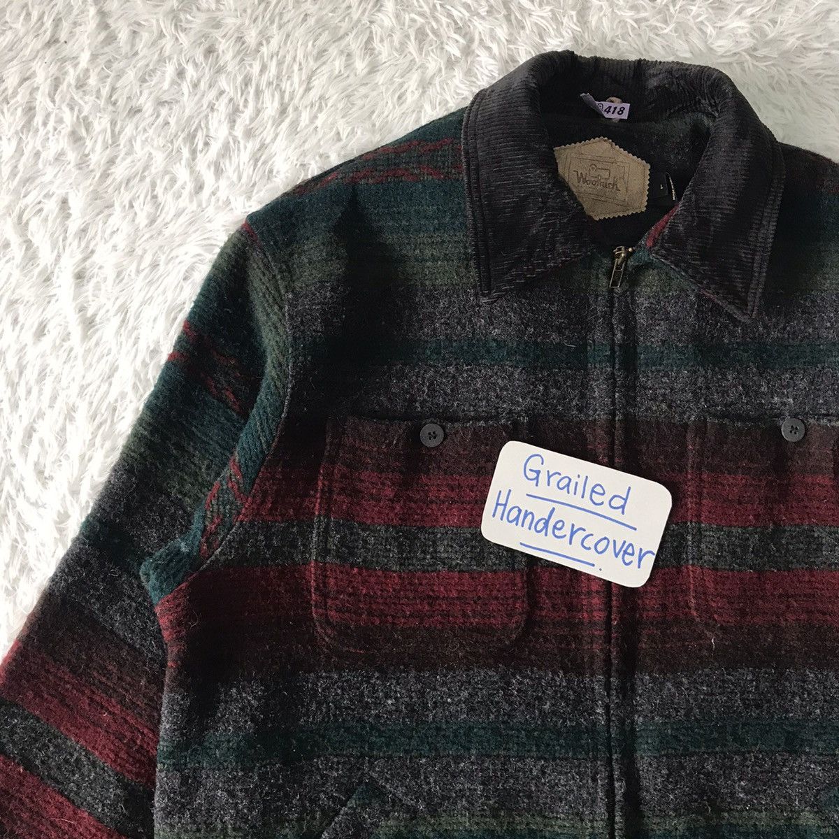 Vintage Vtg Woolrich Colourfull Stripes Wool Jacket Size US L / EU 52-54 / 3 - 6 Thumbnail