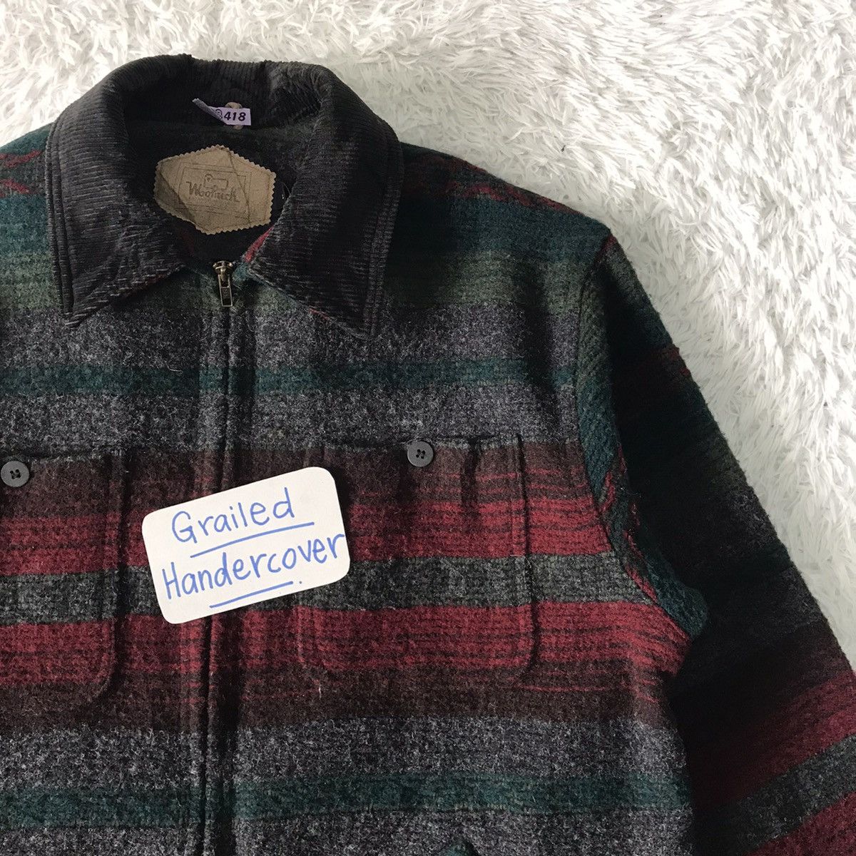 Vintage Vtg Woolrich Colourfull Stripes Wool Jacket Size US L / EU 52-54 / 3 - 5 Thumbnail