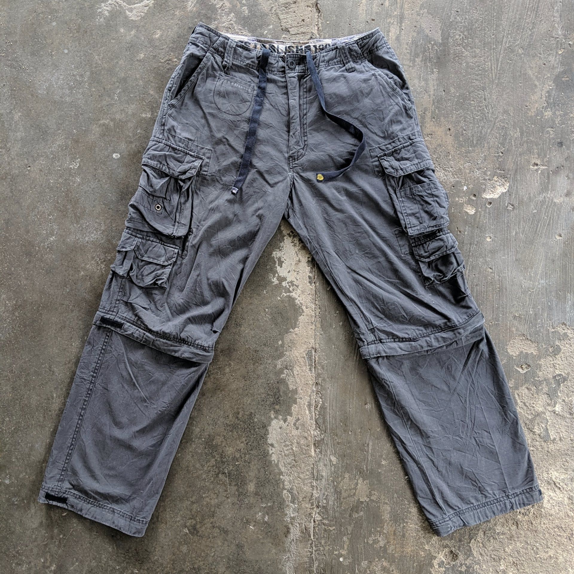 image of Utility Pro Wear Vintage Kissmark Multipocket Tactical Cargo Trousers Pants in Dark Grey (Size 30)