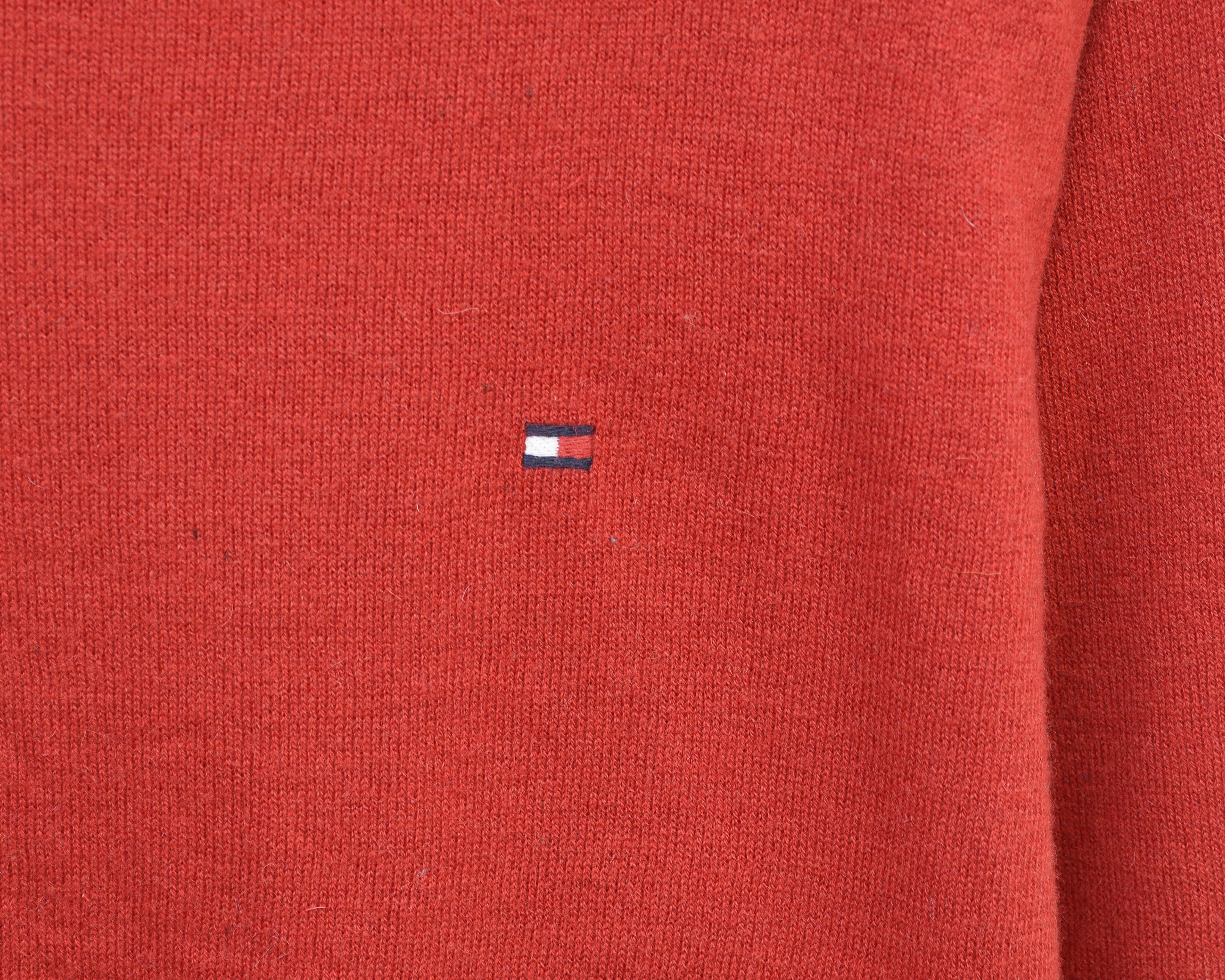Tommy Hilfiger Premium Lambswool Jumper Pullover Sweater V-Neck Knit Red Size US XL / EU 56 / 4 - 4 Thumbnail