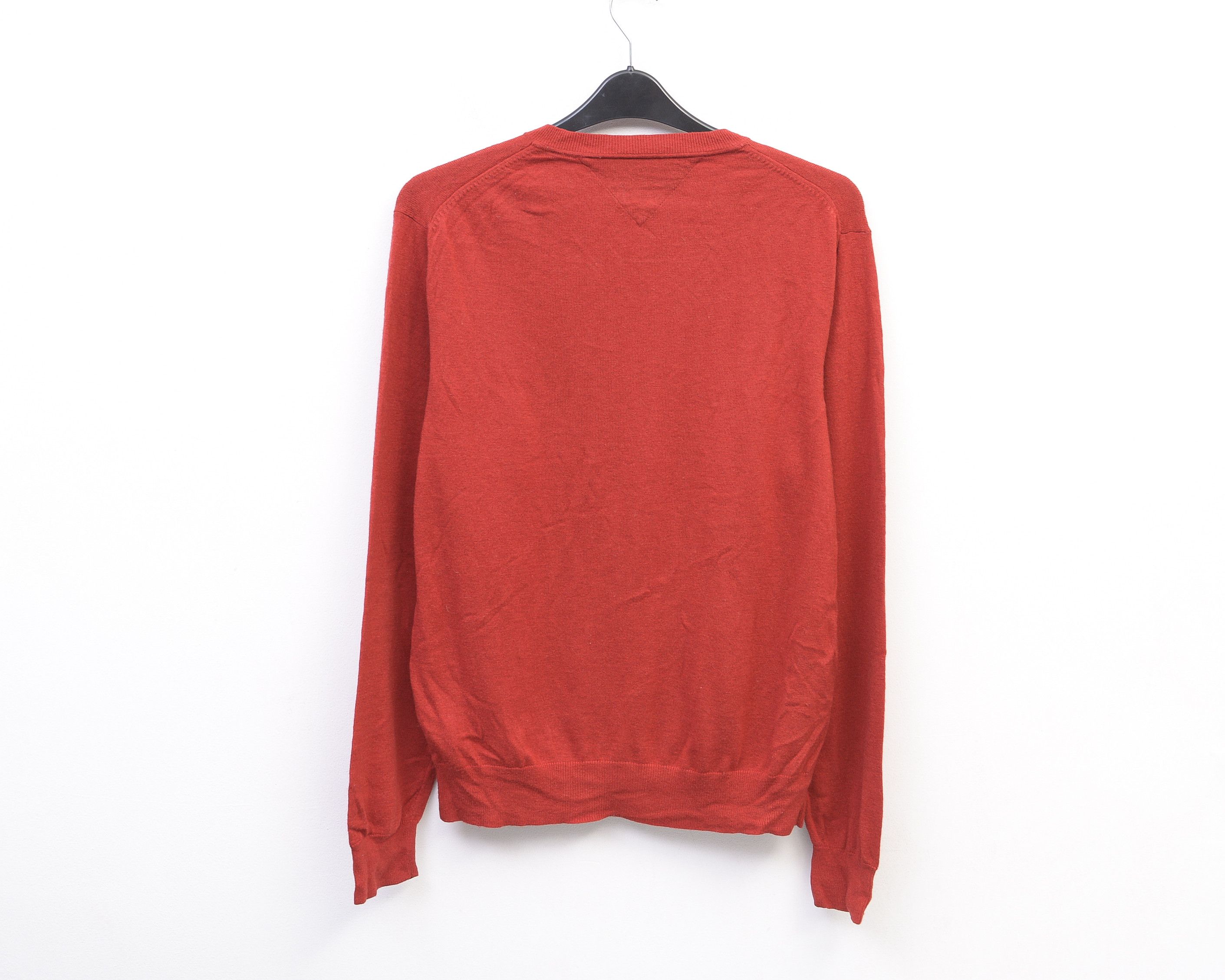 Tommy Hilfiger Premium Lambswool Jumper Pullover Sweater V-Neck Knit Red Size US XL / EU 56 / 4 - 3 Thumbnail