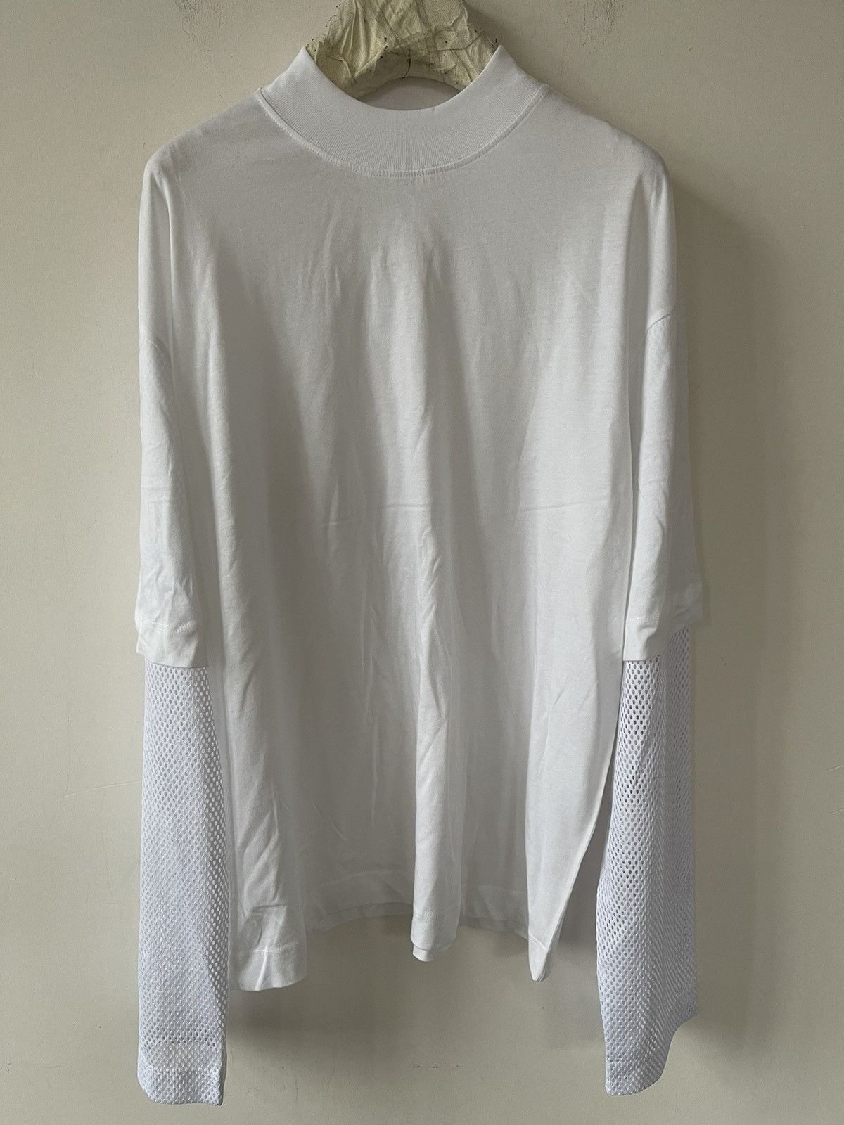 Dries Van Noten Dries Van Noten White Mesh Double Layer Long Sleeve T-Shirt Size US S / EU 44-46 / 1 - 2 Thumbnail