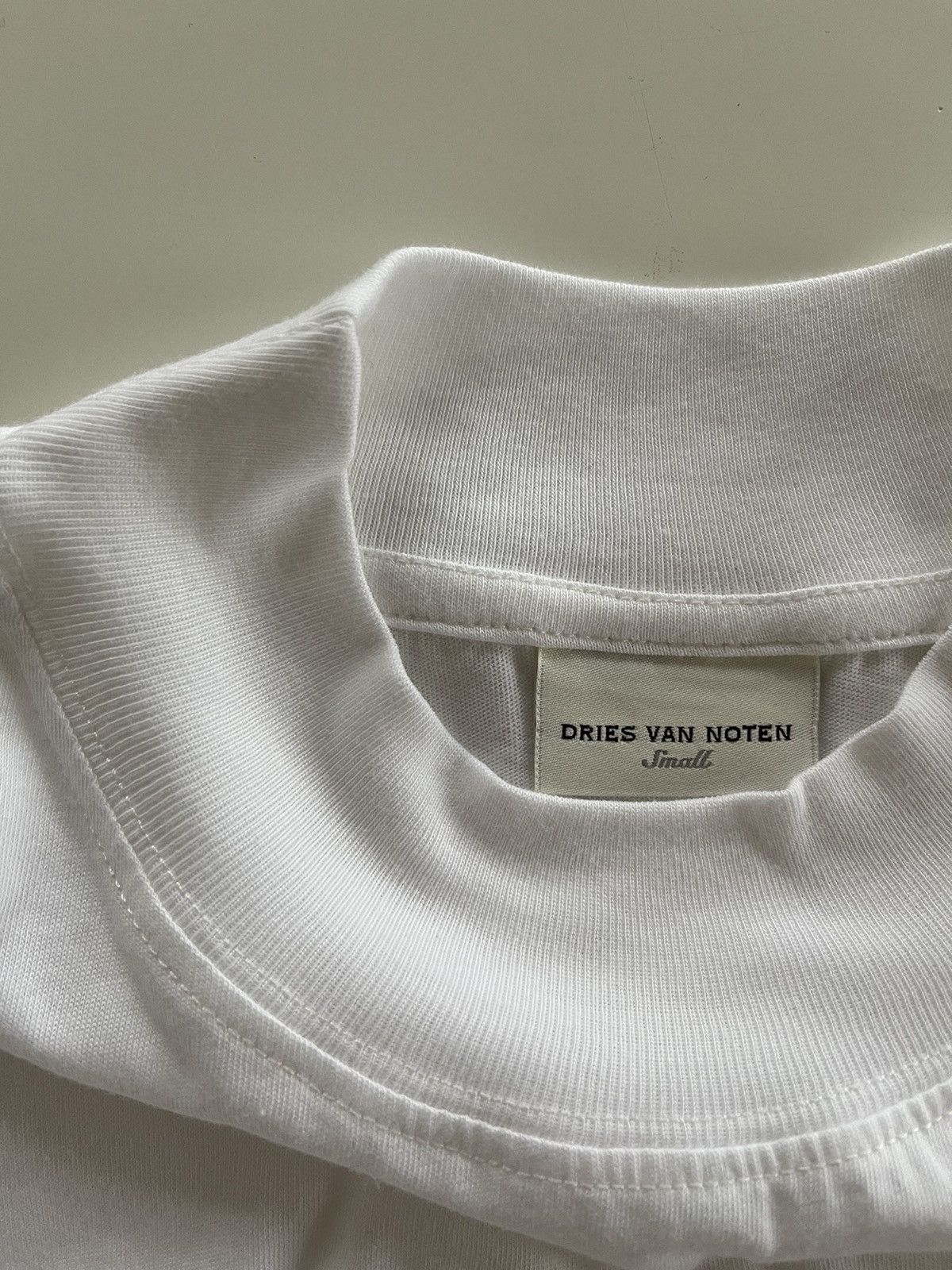 Dries Van Noten Dries Van Noten White Mesh Double Layer Long Sleeve T-Shirt Size US S / EU 44-46 / 1 - 4 Thumbnail