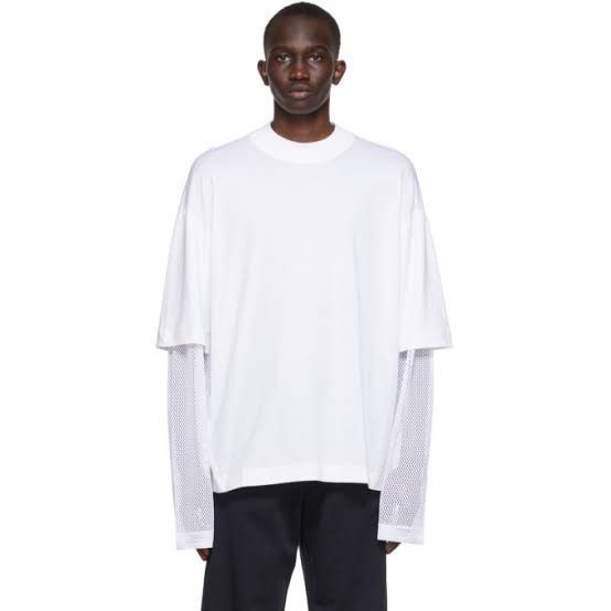 Dries Van Noten Dries Van Noten White Mesh Double Layer Long Sleeve T-Shirt Size US S / EU 44-46 / 1 - 1 Thumbnail