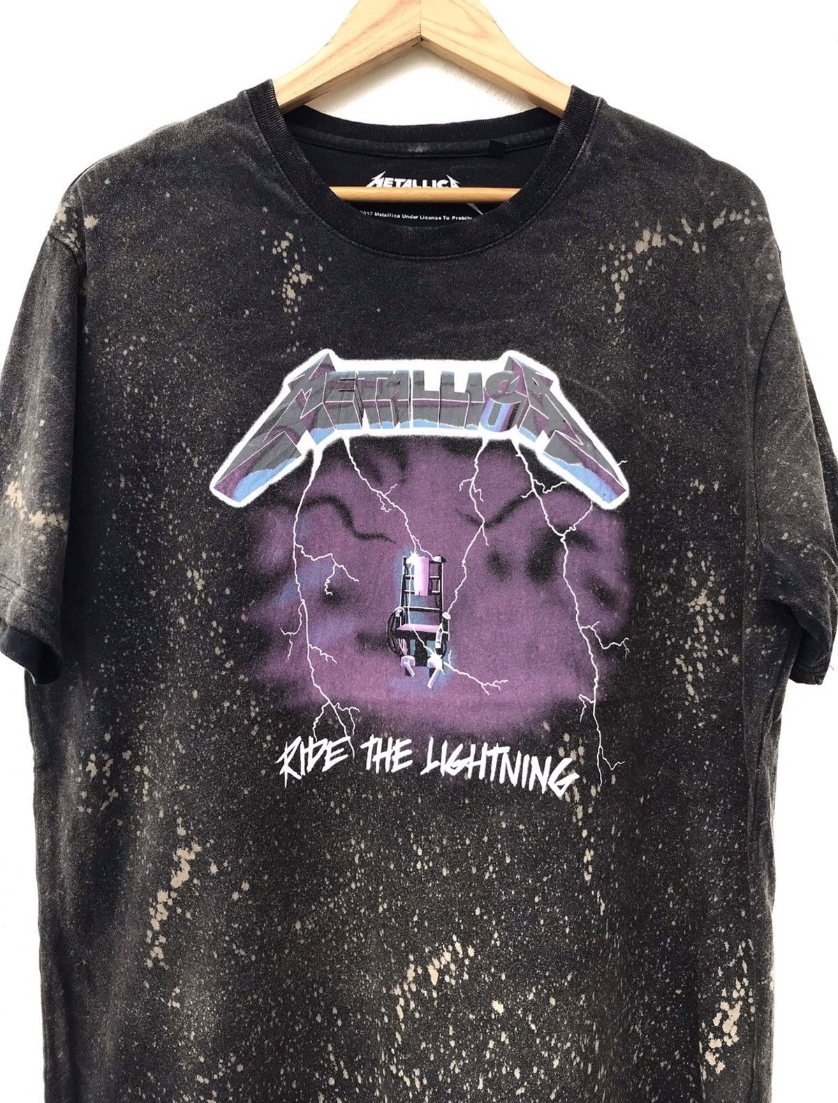 Band Tees × Metallica Vintage Matellica Ride The Lightening Acid Wash Design Size US XL / EU 56 / 4 - 2 Thumbnail