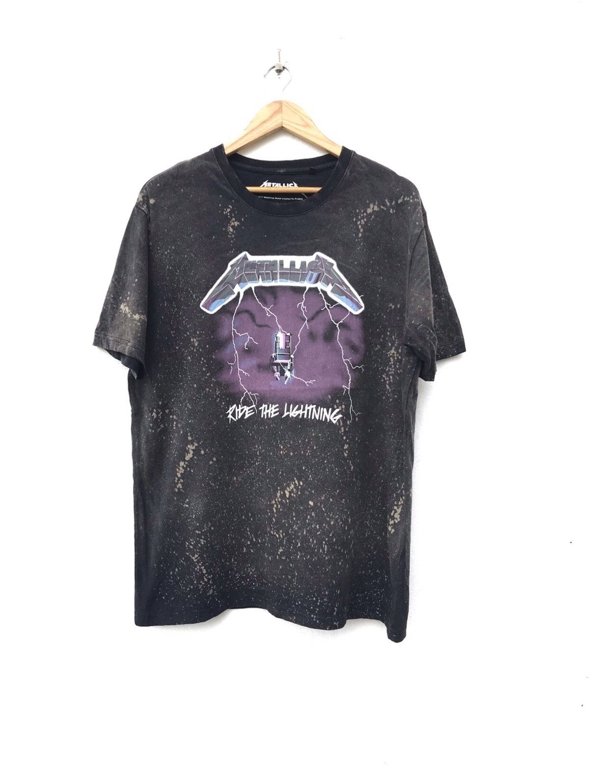 Band Tees × Metallica Vintage Matellica Ride The Lightening Acid Wash Design Size US XL / EU 56 / 4 - 1 Thumbnail