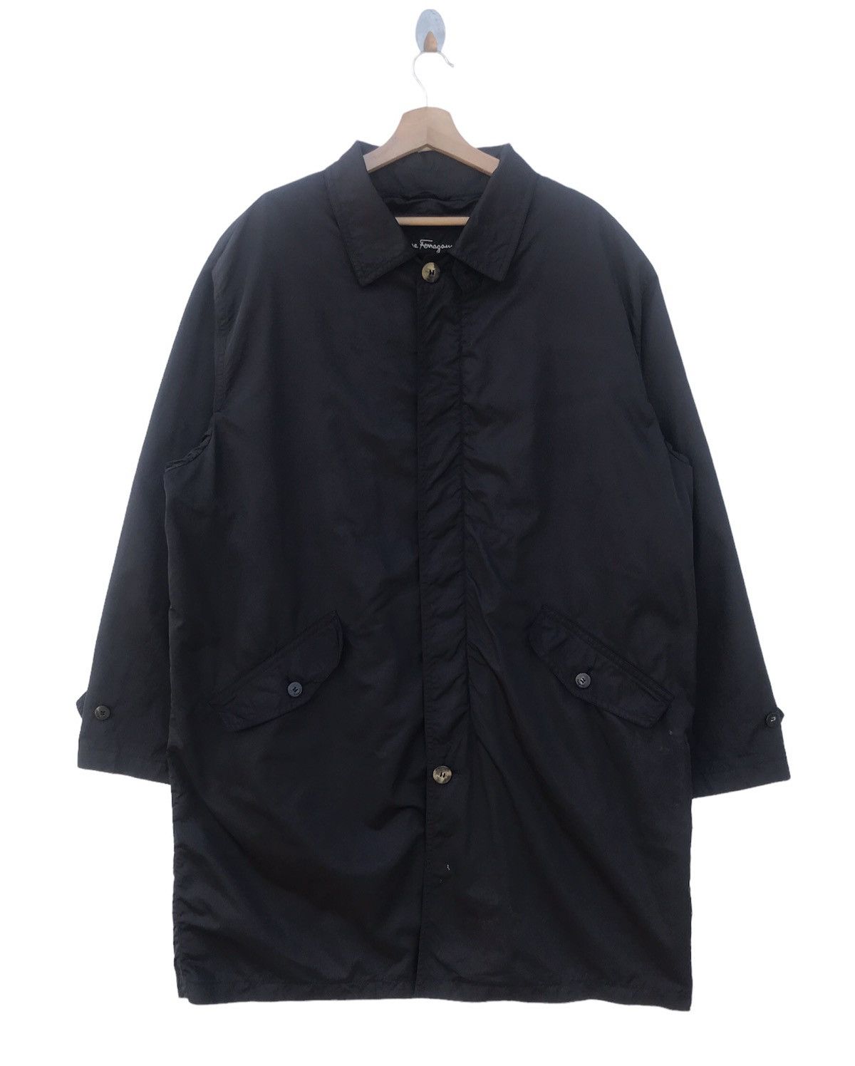 Designer × Salvatore Ferragamo Salvatore Ferragamo Long Jacket Made In Italy Size US L / EU 52-54 / 3 - 1 Thumbnail